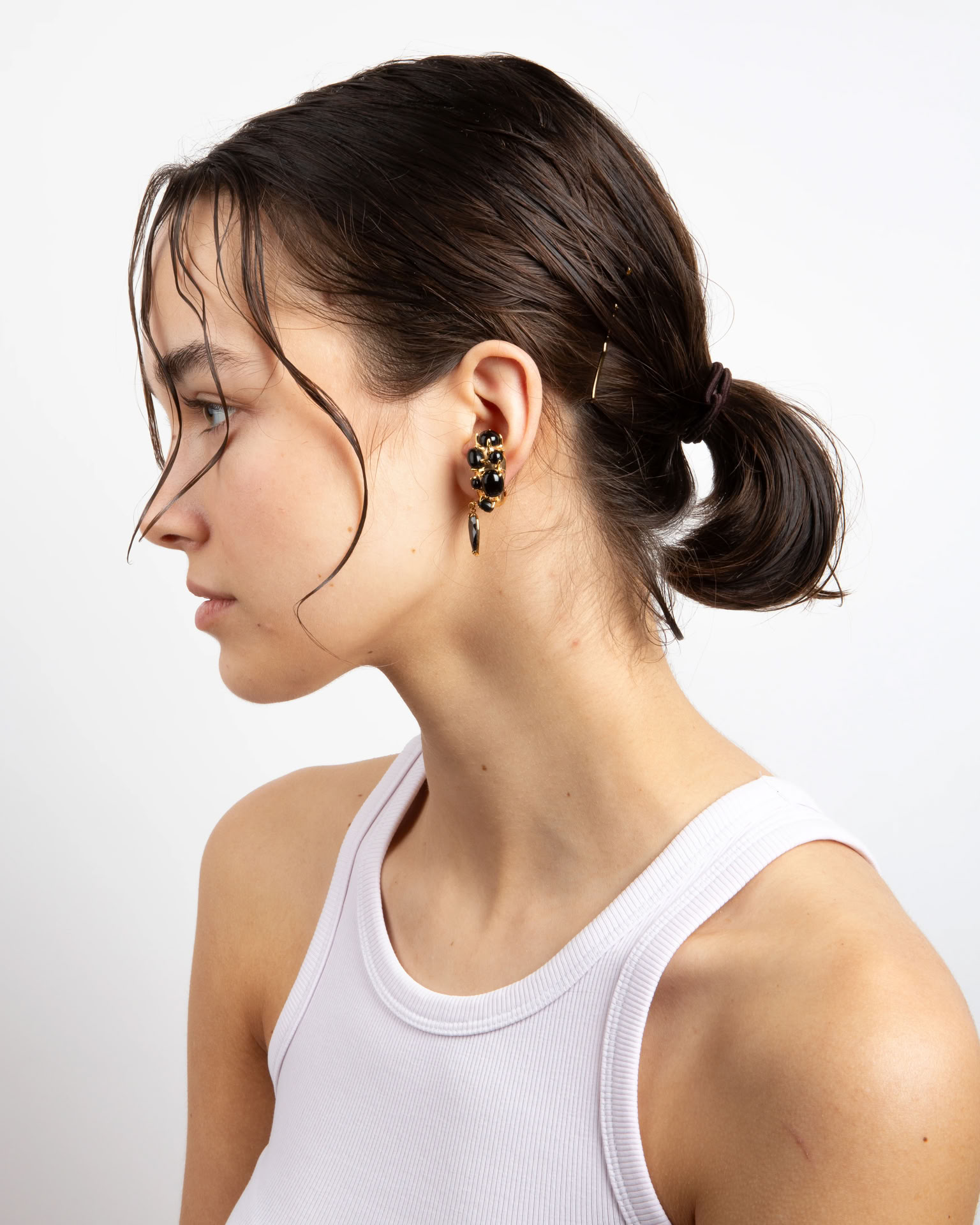 BLOWN CHARM EAR CUFF BLACK SR - GD 