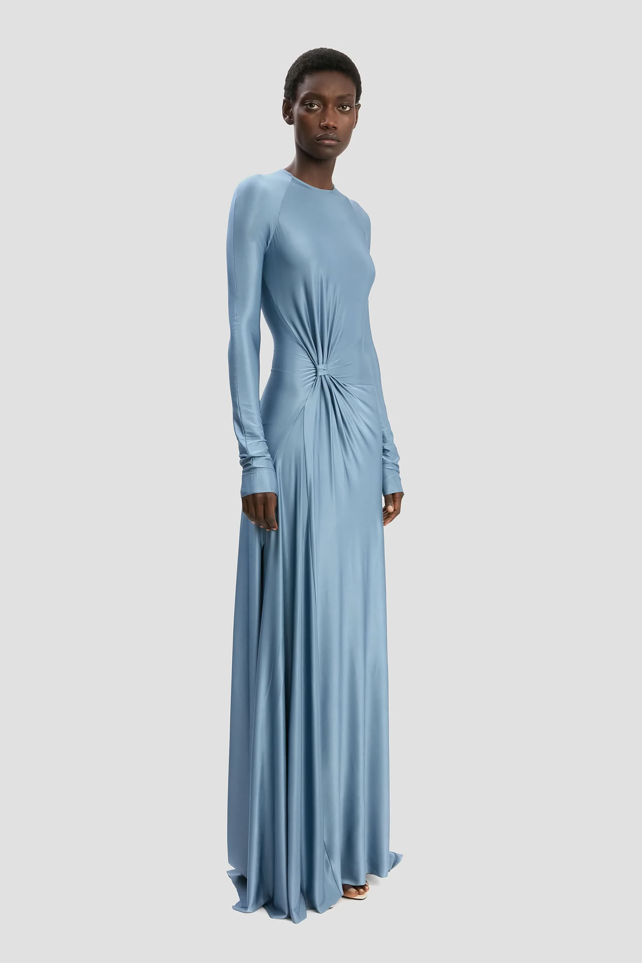 LONG SLEEVE TWIST DETAIL GOWN 
