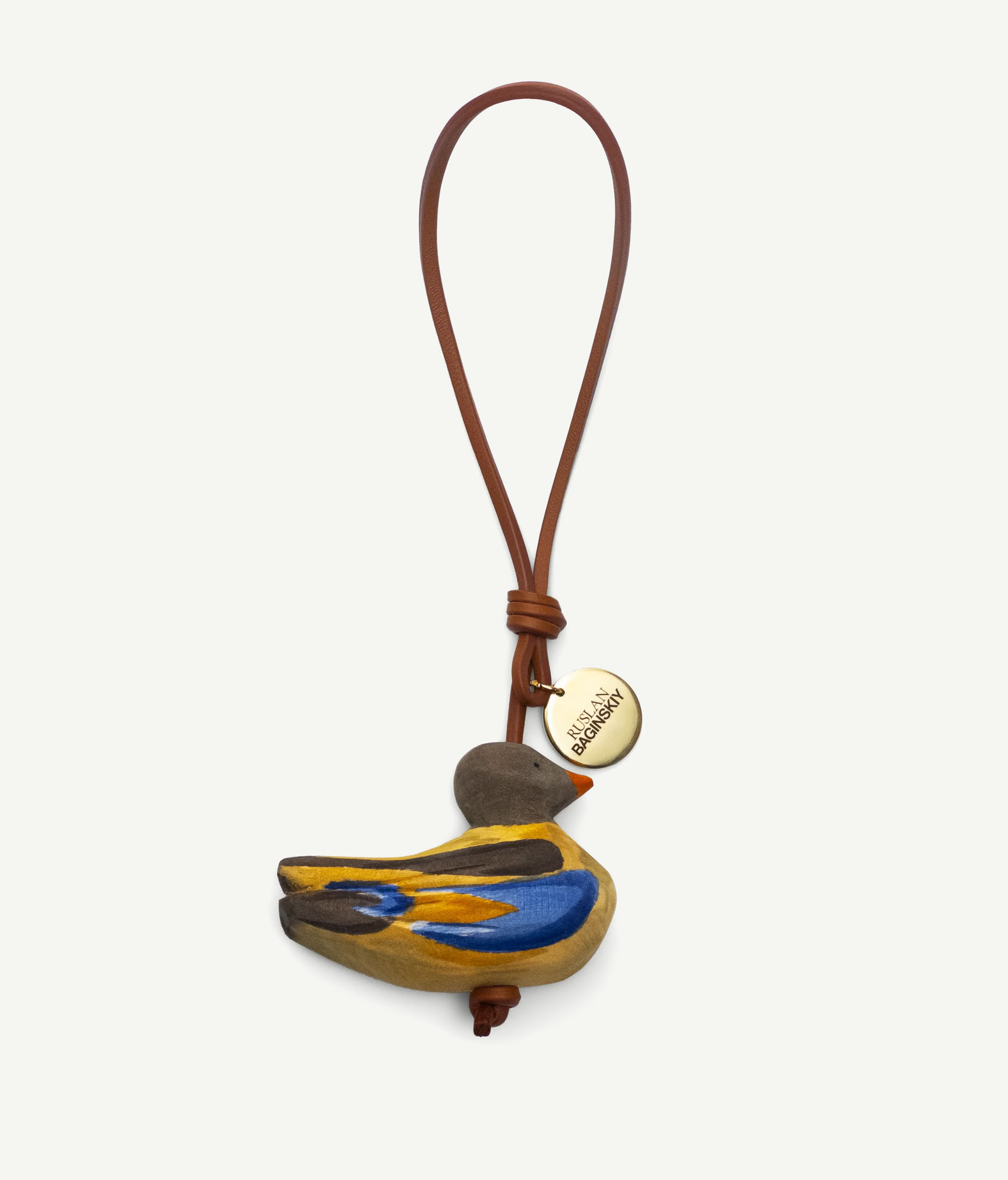 BAG CHARM: DUCK IN BEIGE/BROWN