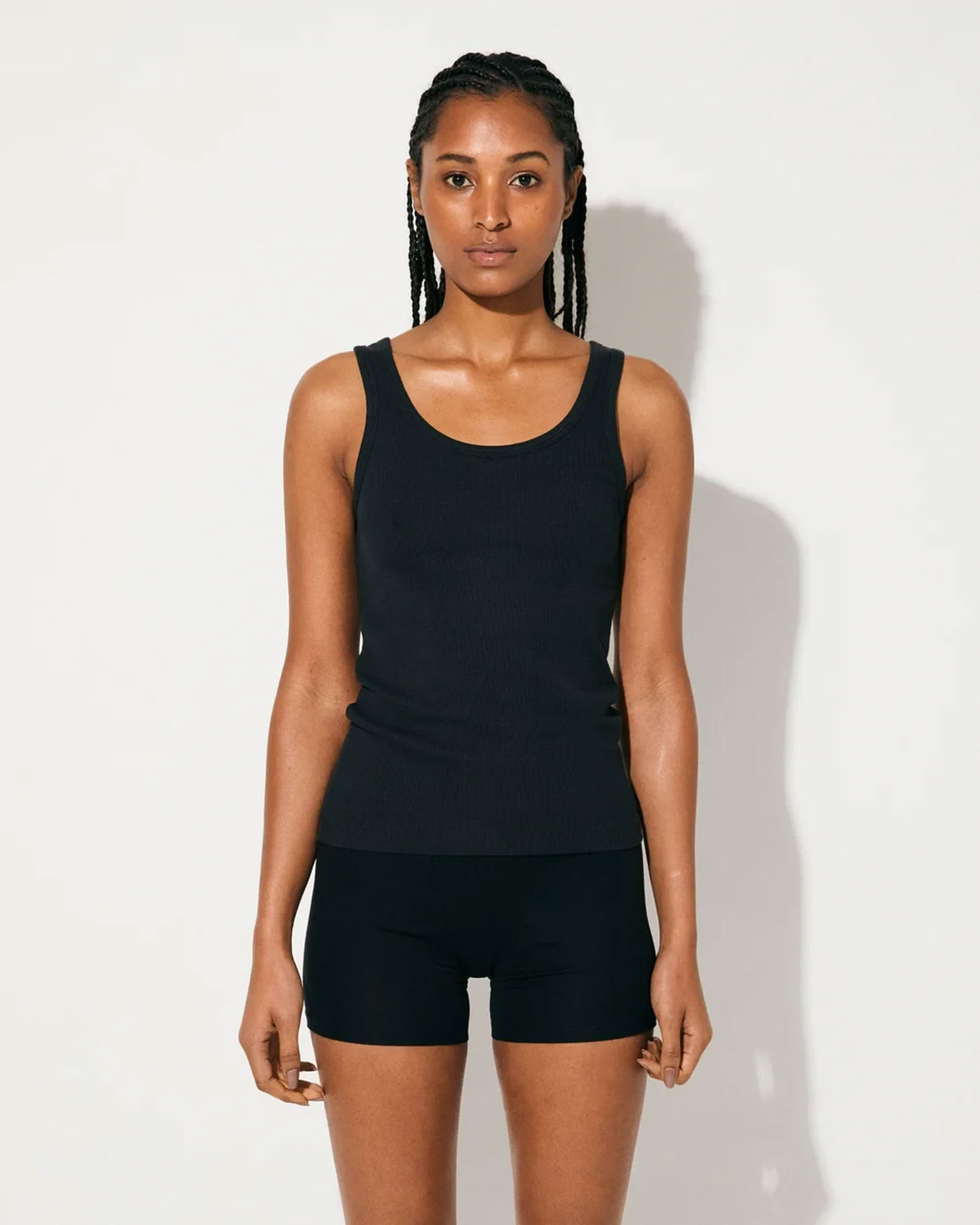 W-RIB TANK TOP BLACK