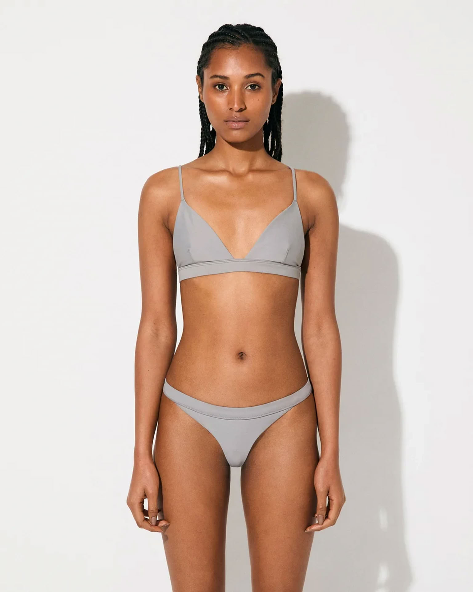 W - TRIANGLE TOP AND BIKINI BRIEF IN SLATE