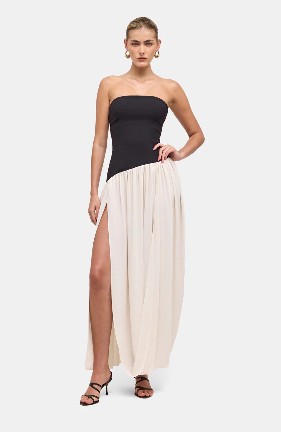BALLAD DRESS IN BLACK/IVORY
