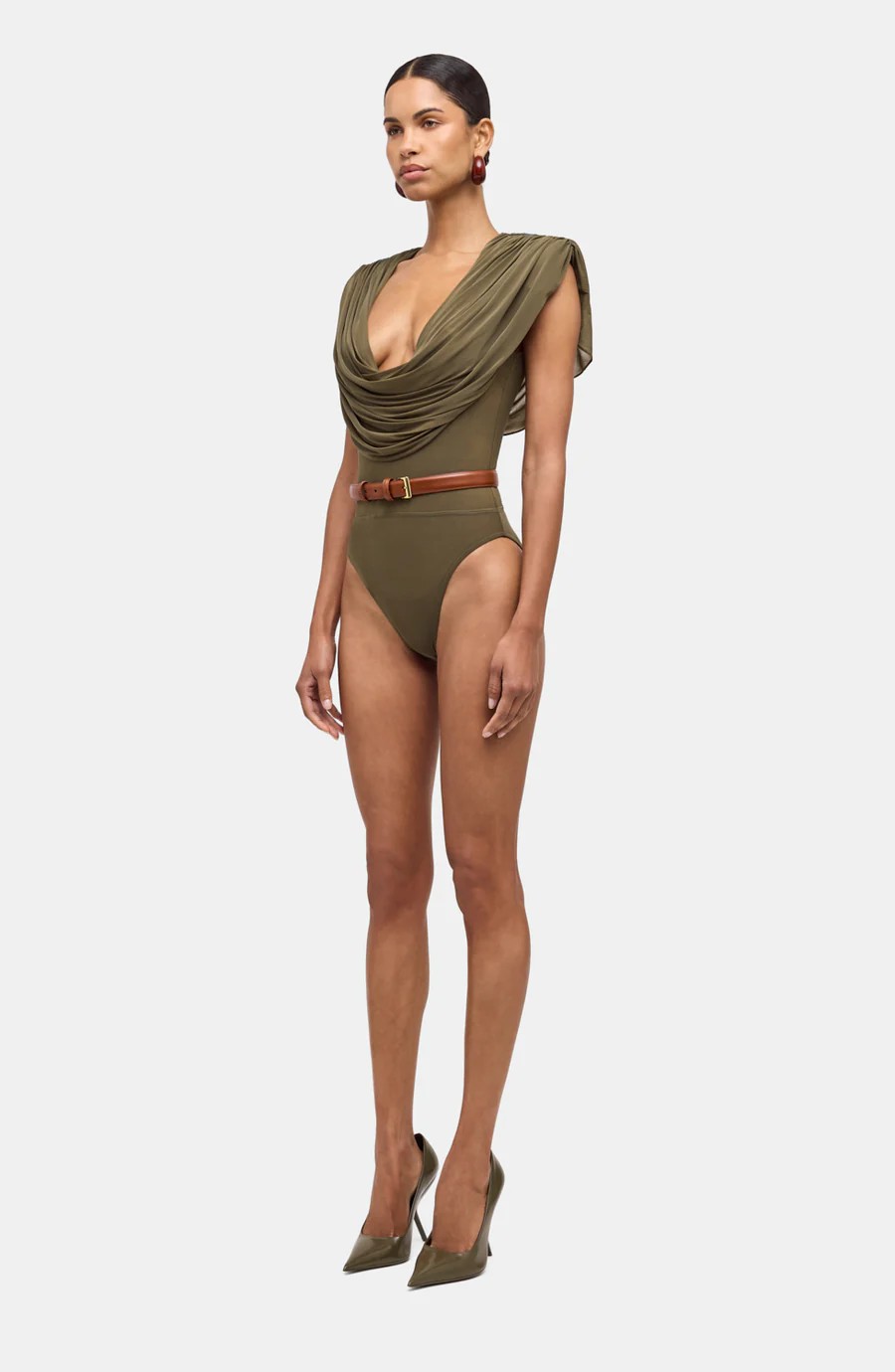 CINDI BODYSUIT IN BURNT OLIVE