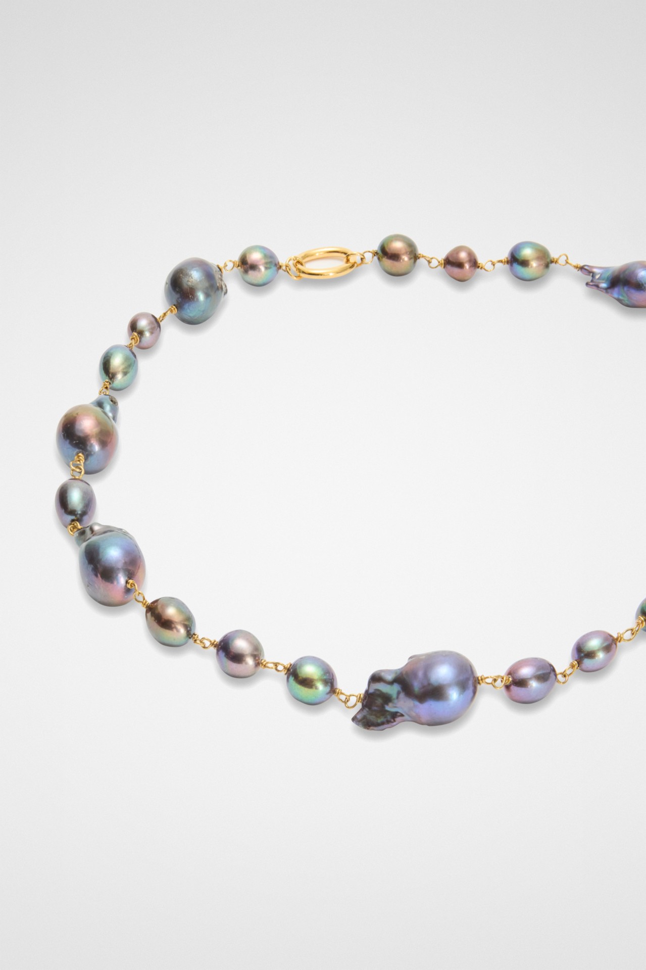 GRAINY NECKLACE 2 GOLD/BLACK