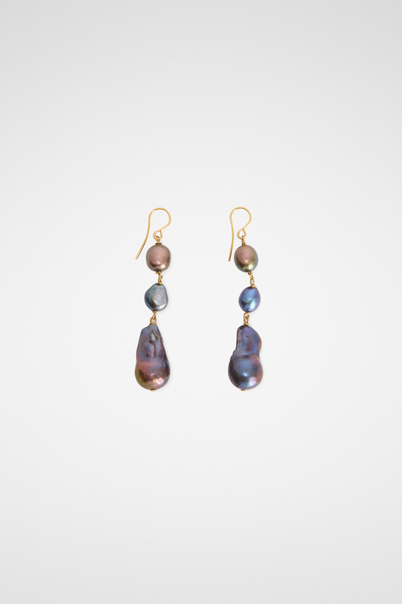 GRAINY EARRINGS 2 GOLD/BLACK