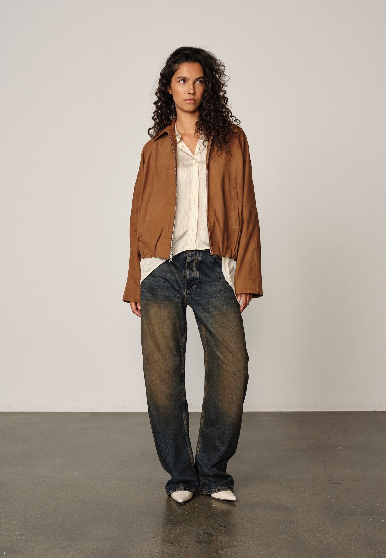 RAY SUEDE JACKET IN COGNAC