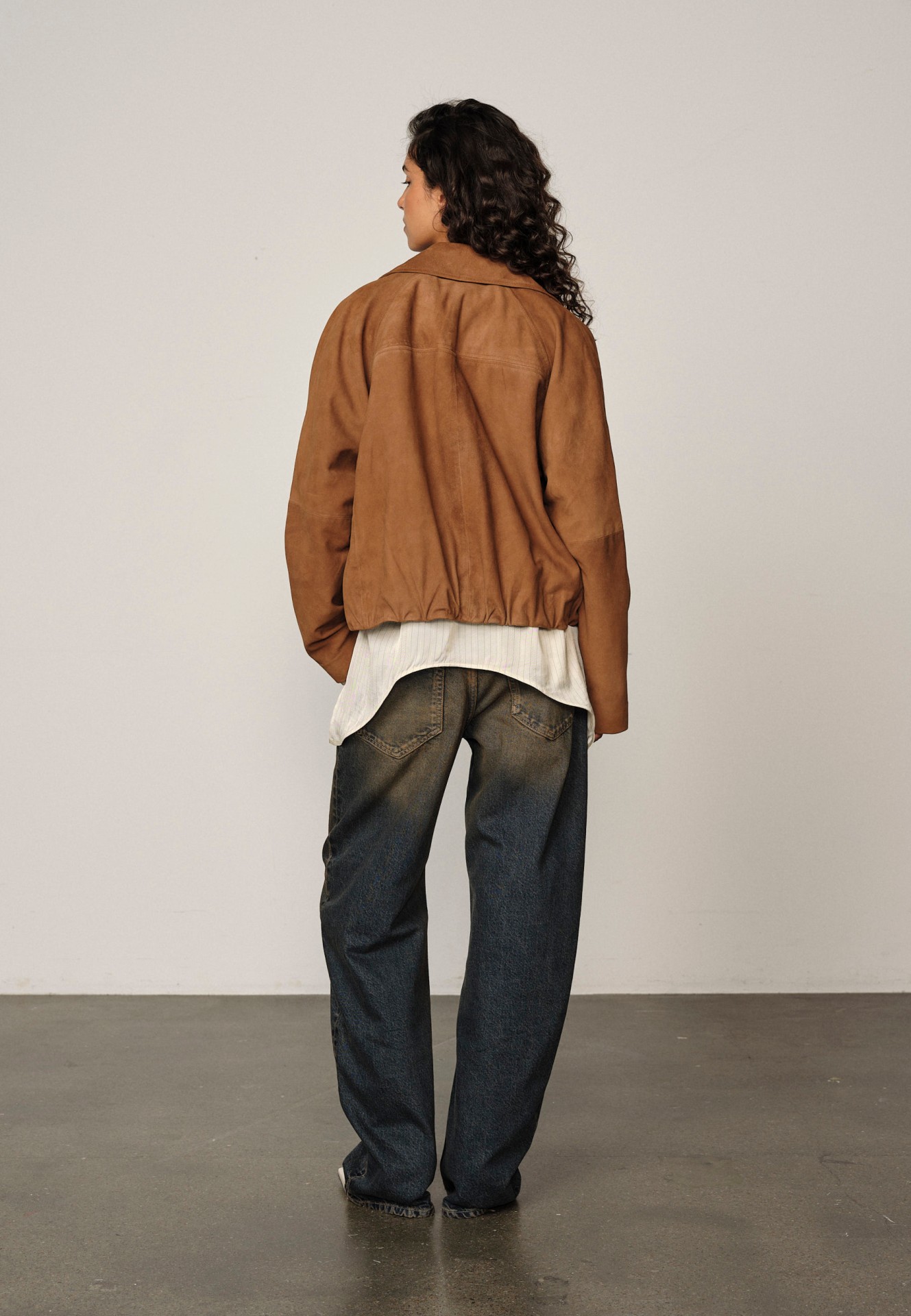 RAY SUEDE JACKET IN COGNAC