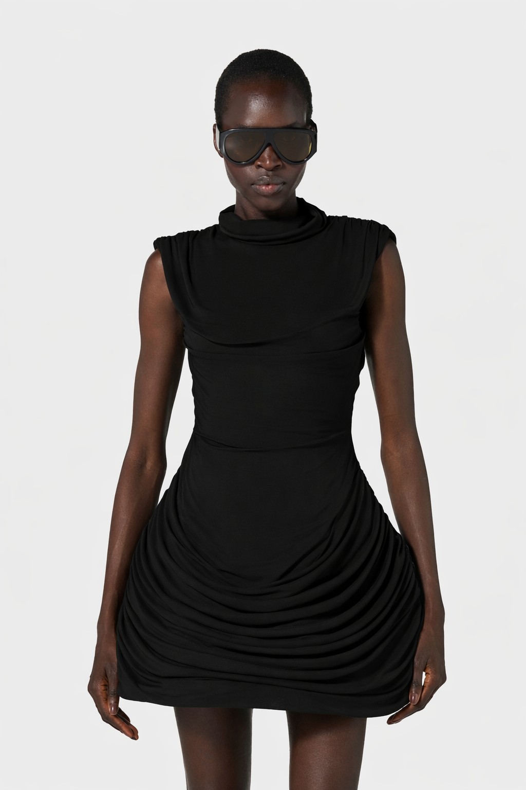 ABITO CORTO/SHORT DRESS IN BLACK