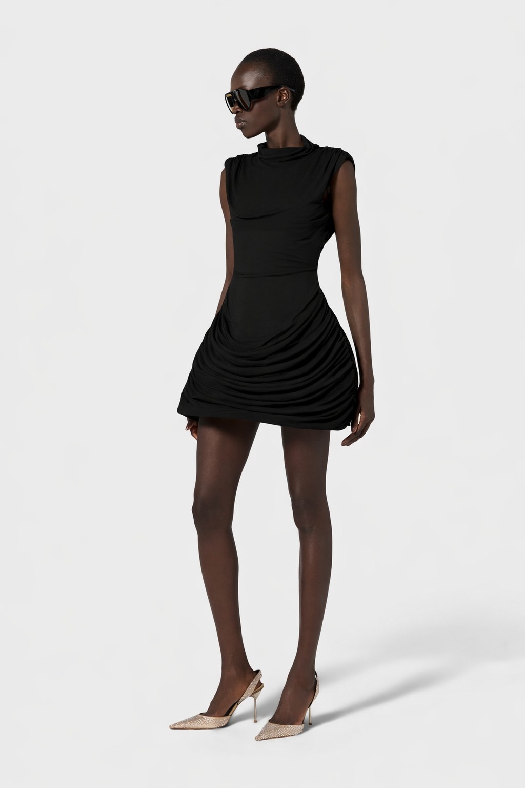 ABITO CORTO/SHORT DRESS IN BLACK