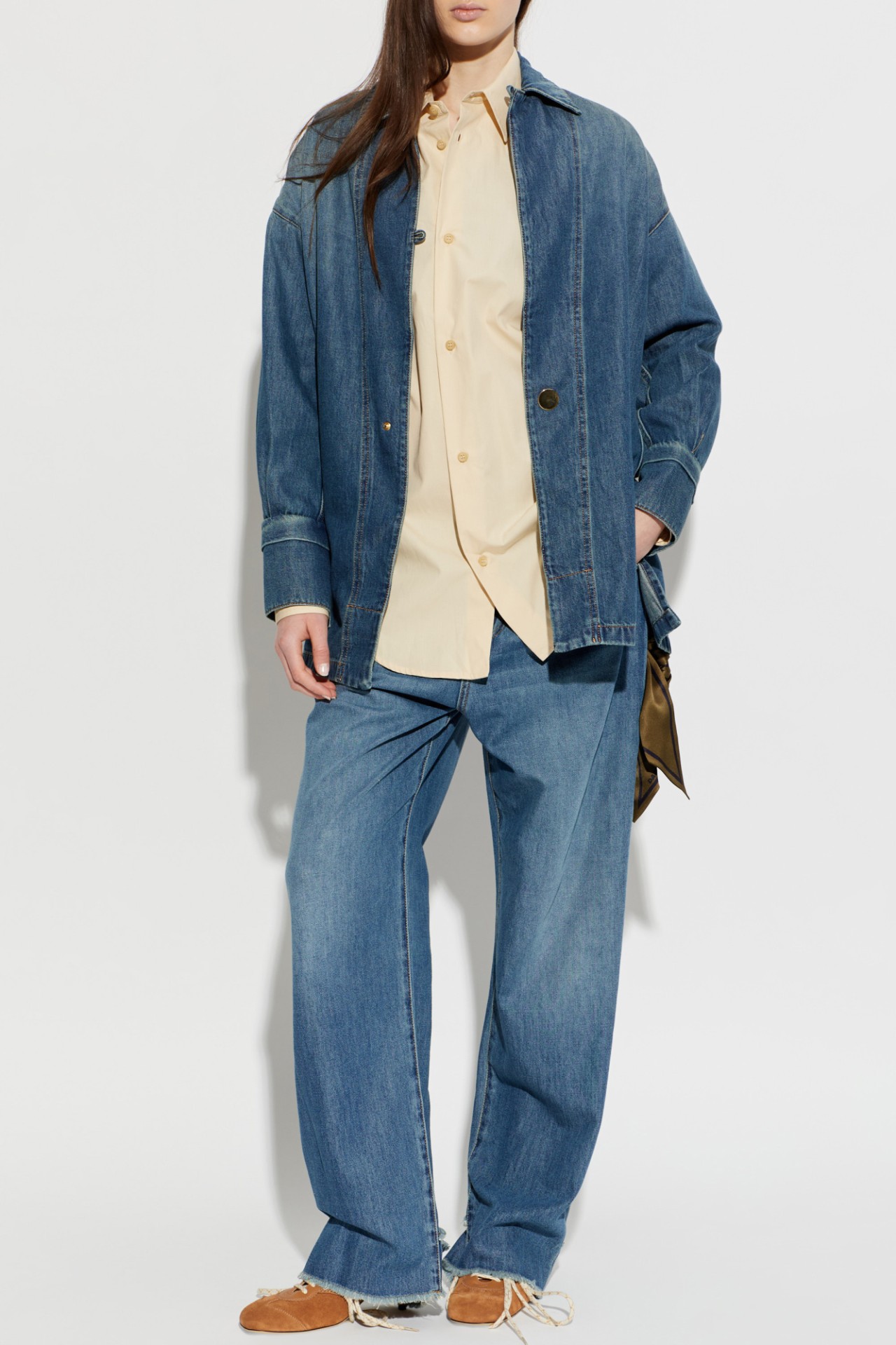 CARLA - PARACHUTE POPELINE OVERSIZE SHIRT IN SAND