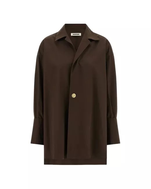 JODIE - POPELINE TUNIC STYLE SHIRT IN DARK BROWN