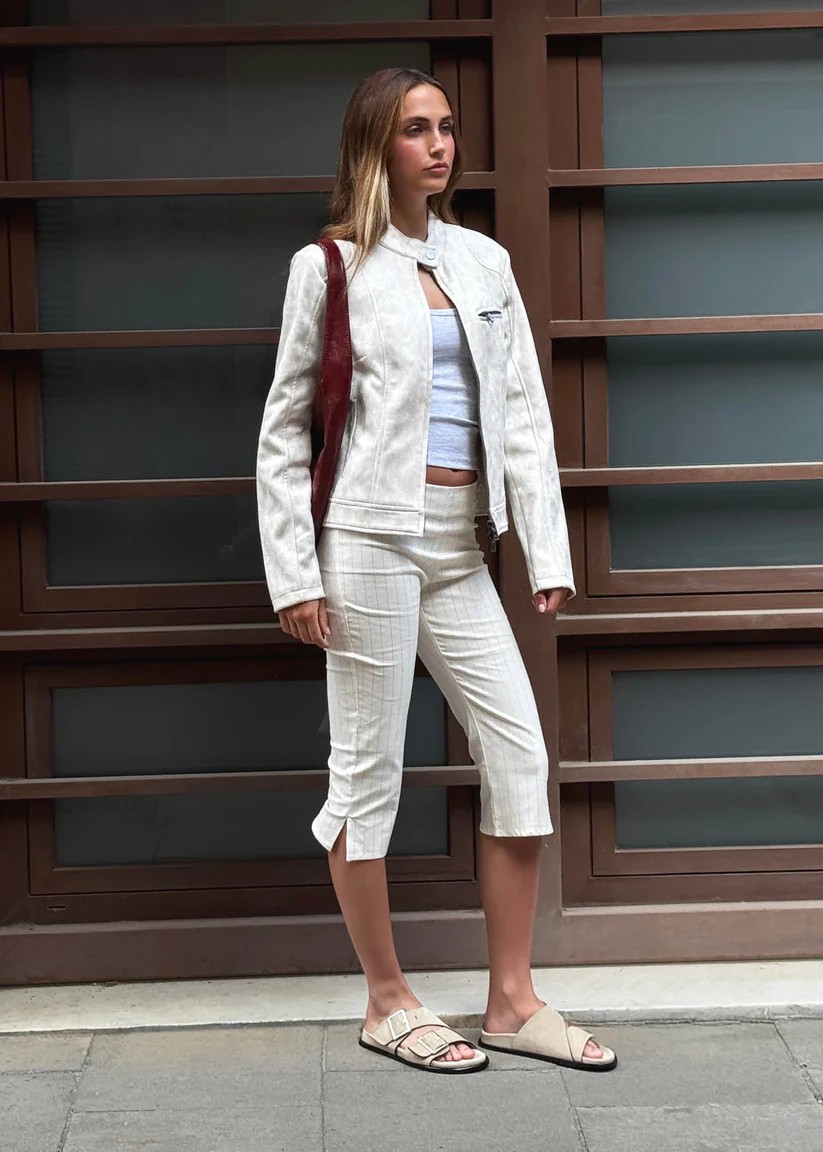 ALBA CREAM LEATHER SANDALS