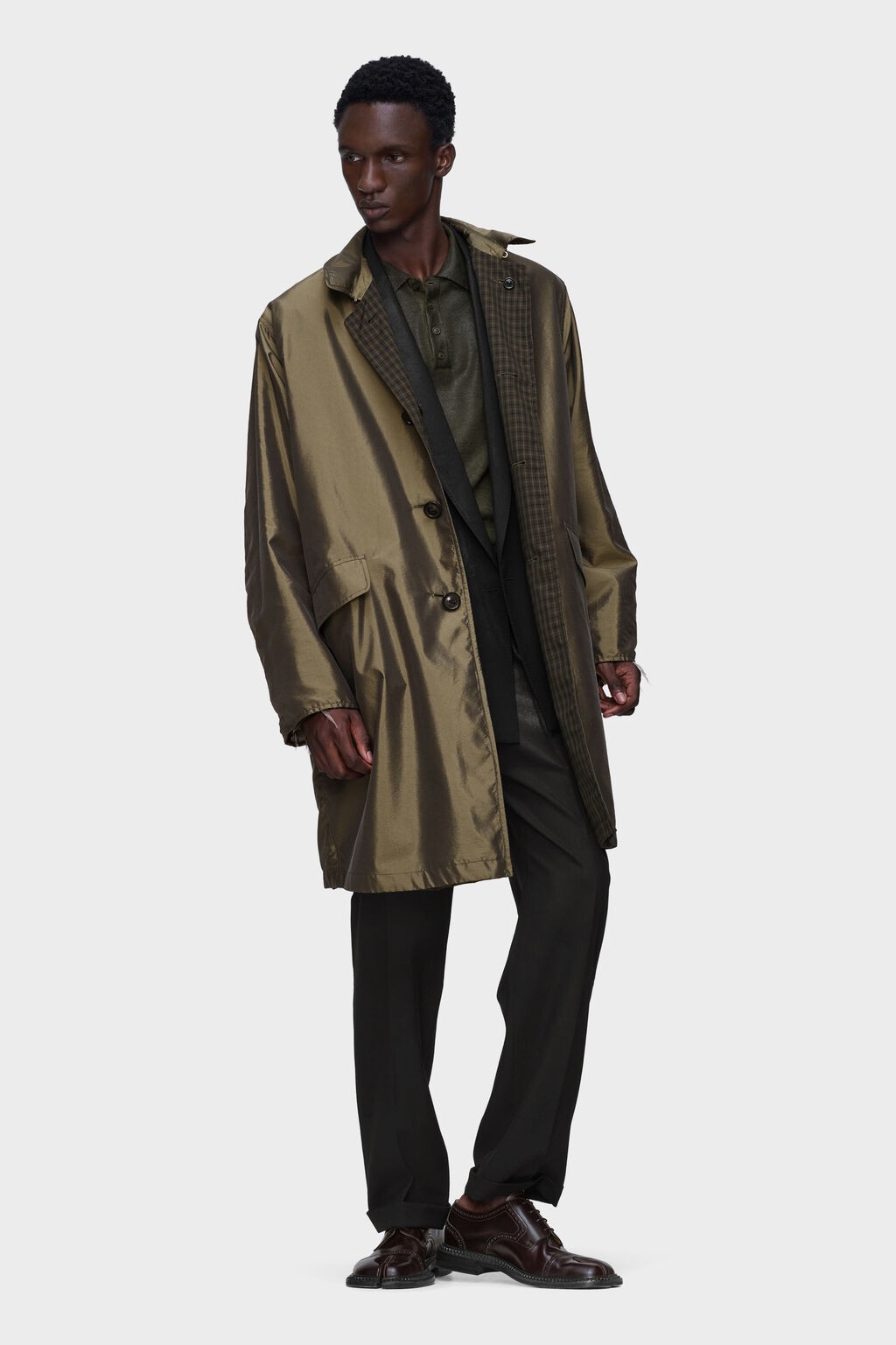 COAT IN IRIDESCENT TAFFETA