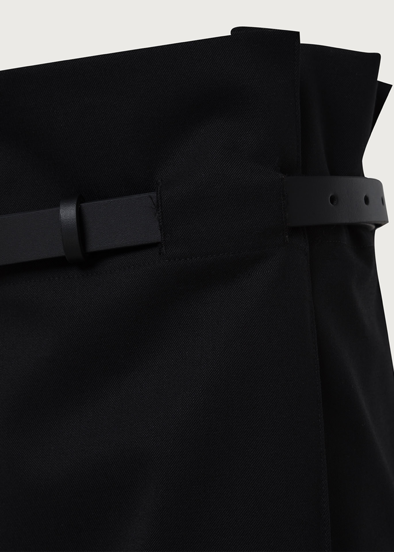 BELTED SQUARE CULOTTES BLACK