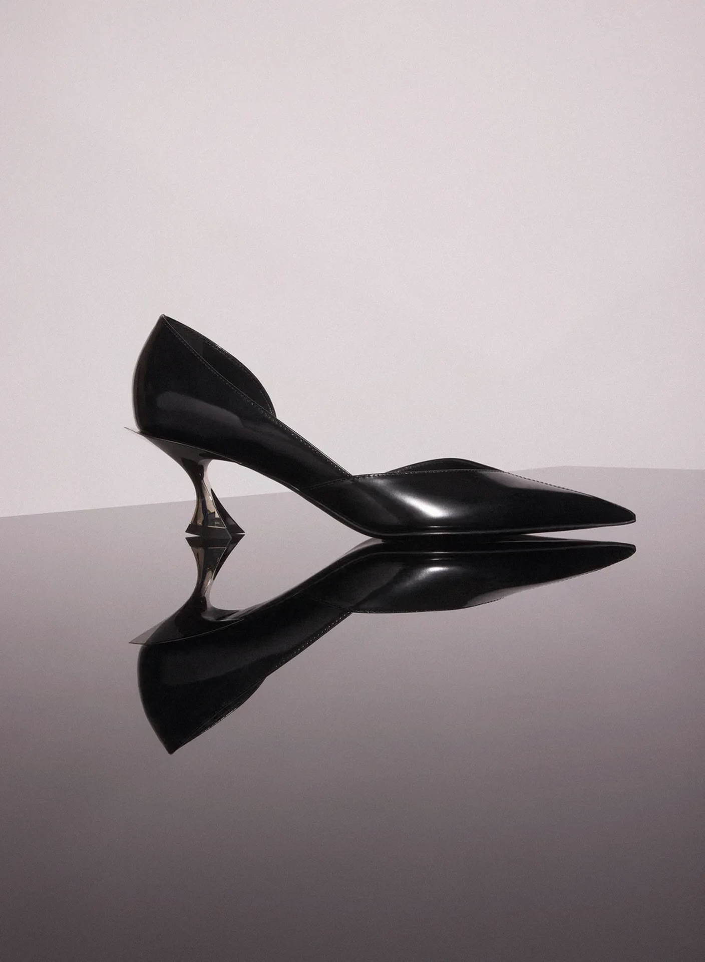 BLACK LEATHER FANG 55 PUMP 