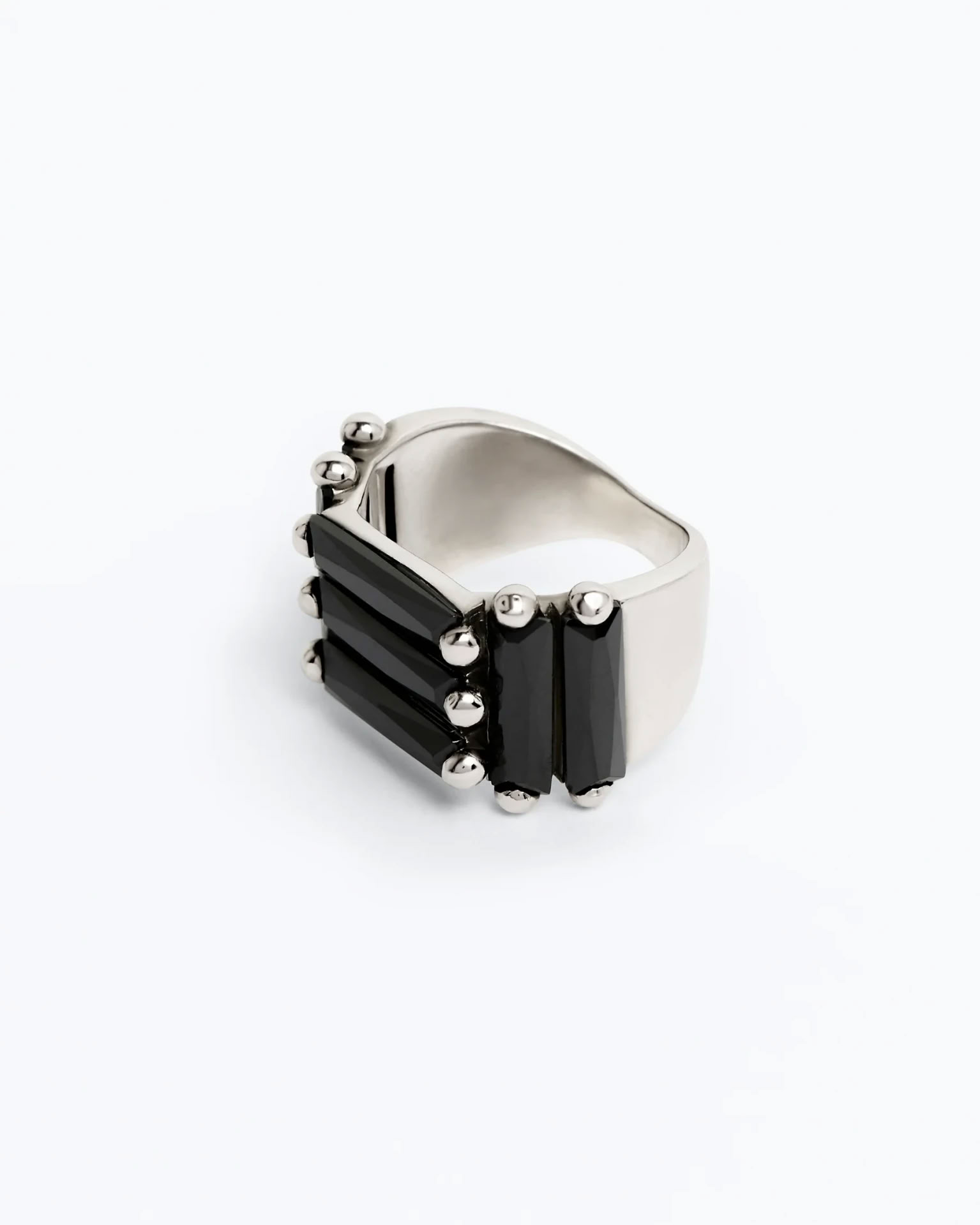 CRYSTALLISED ARMOUR RING BLKCZ - RH