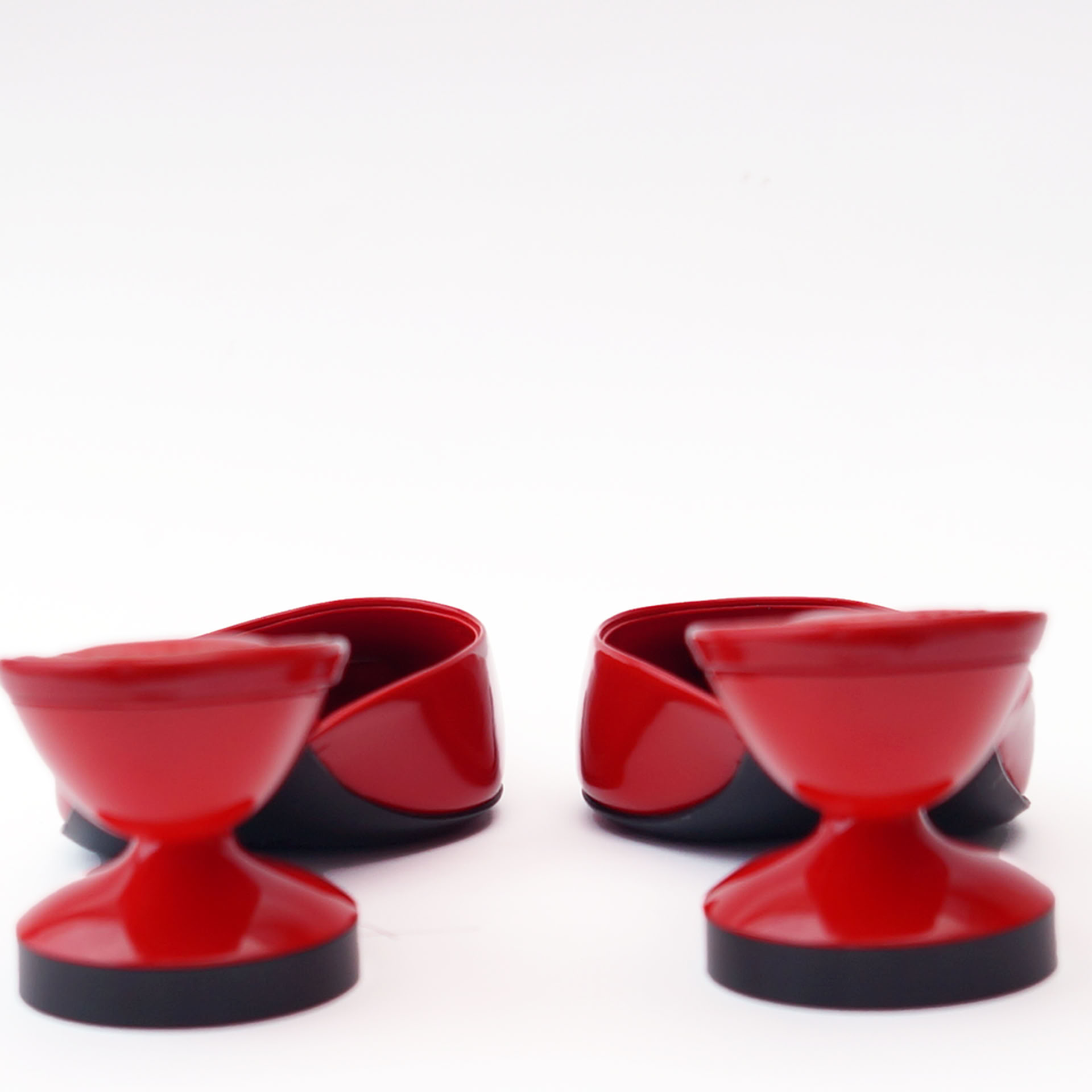 GIORGIA RED LEATHER MULES 