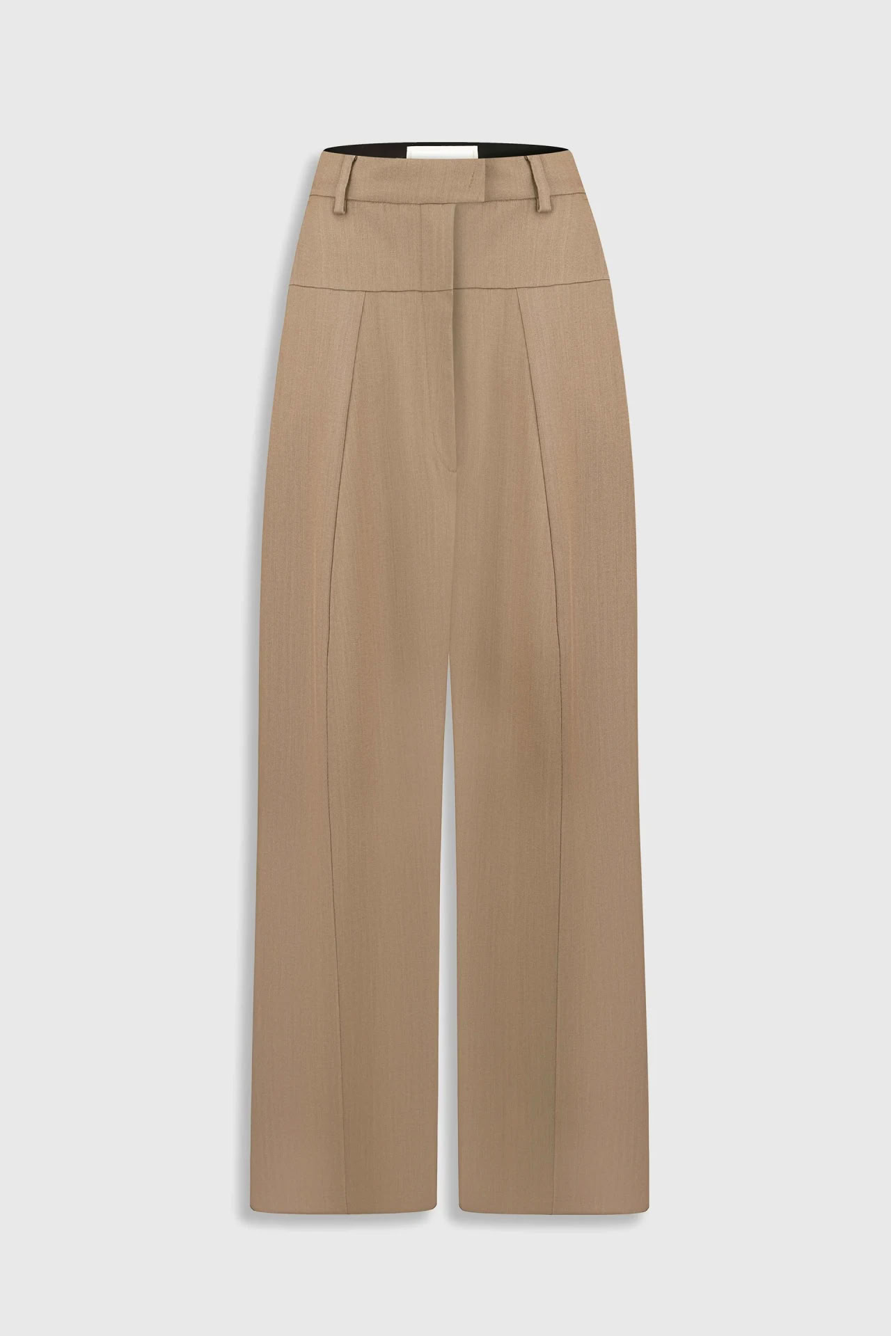 HIGH-RISE WOOL WIDE-LEG PANTS IN BEIGE