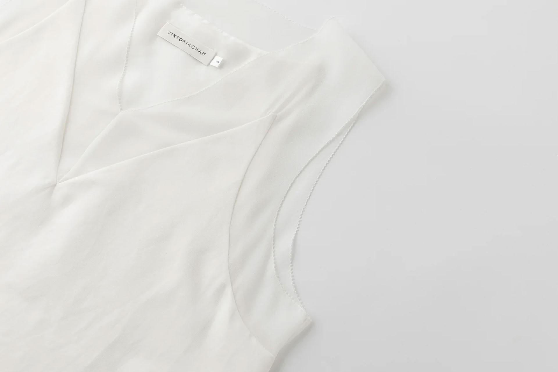 IRENE PATCHED SILK TANK WHITE