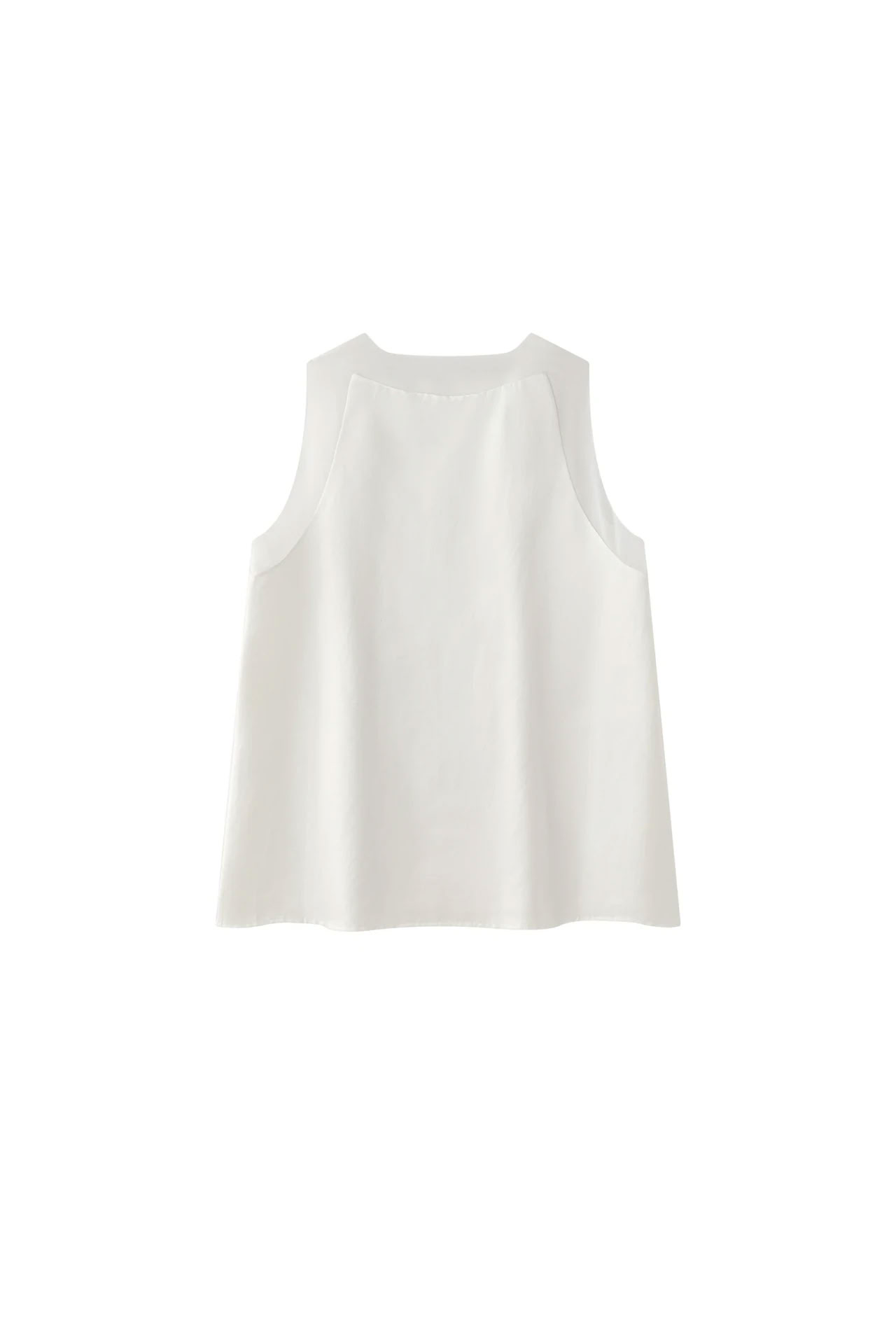 IRENE PATCHED SILK TANK WHITE