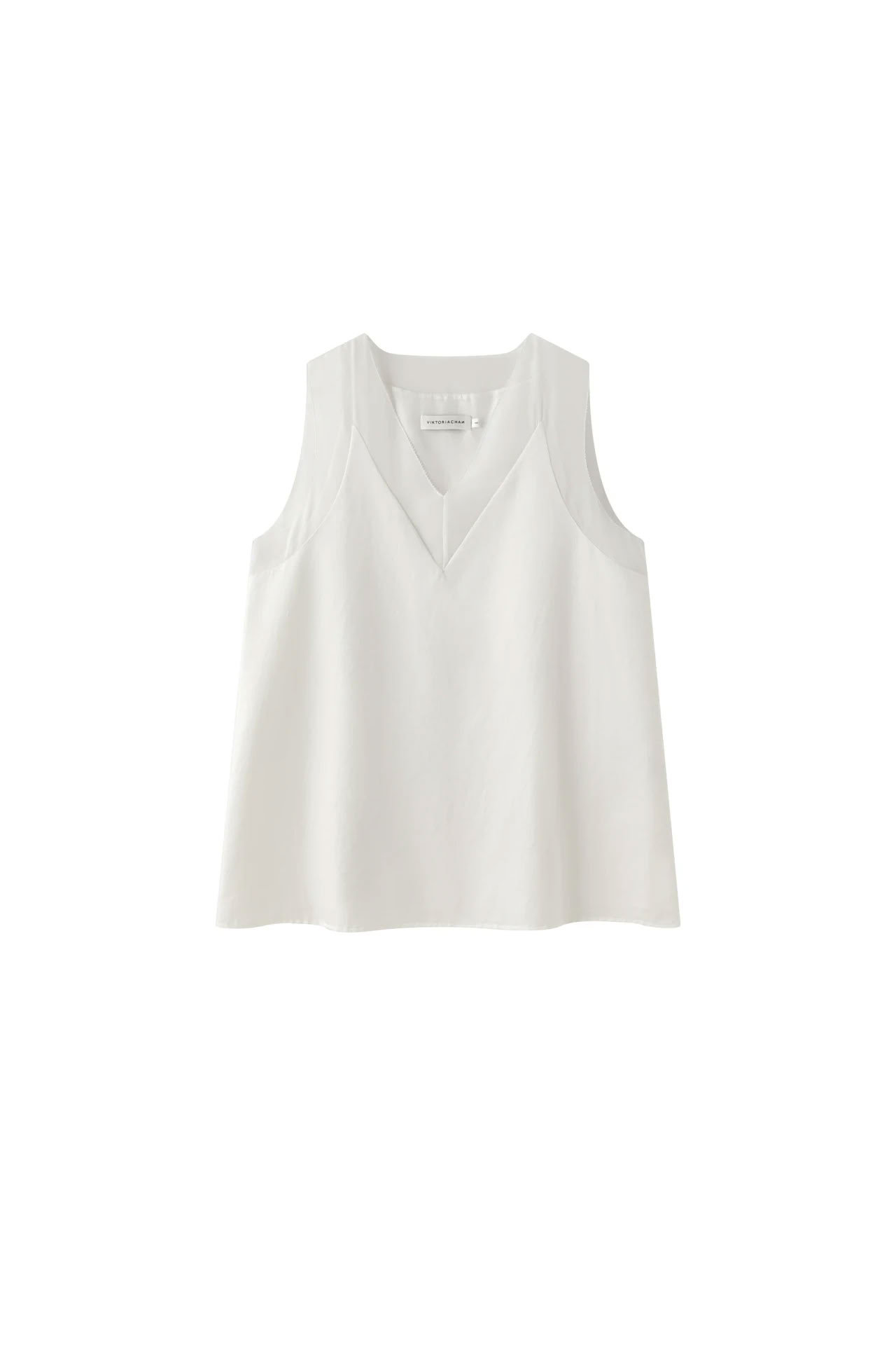 IRENE PATCHED SILK TANK WHITE