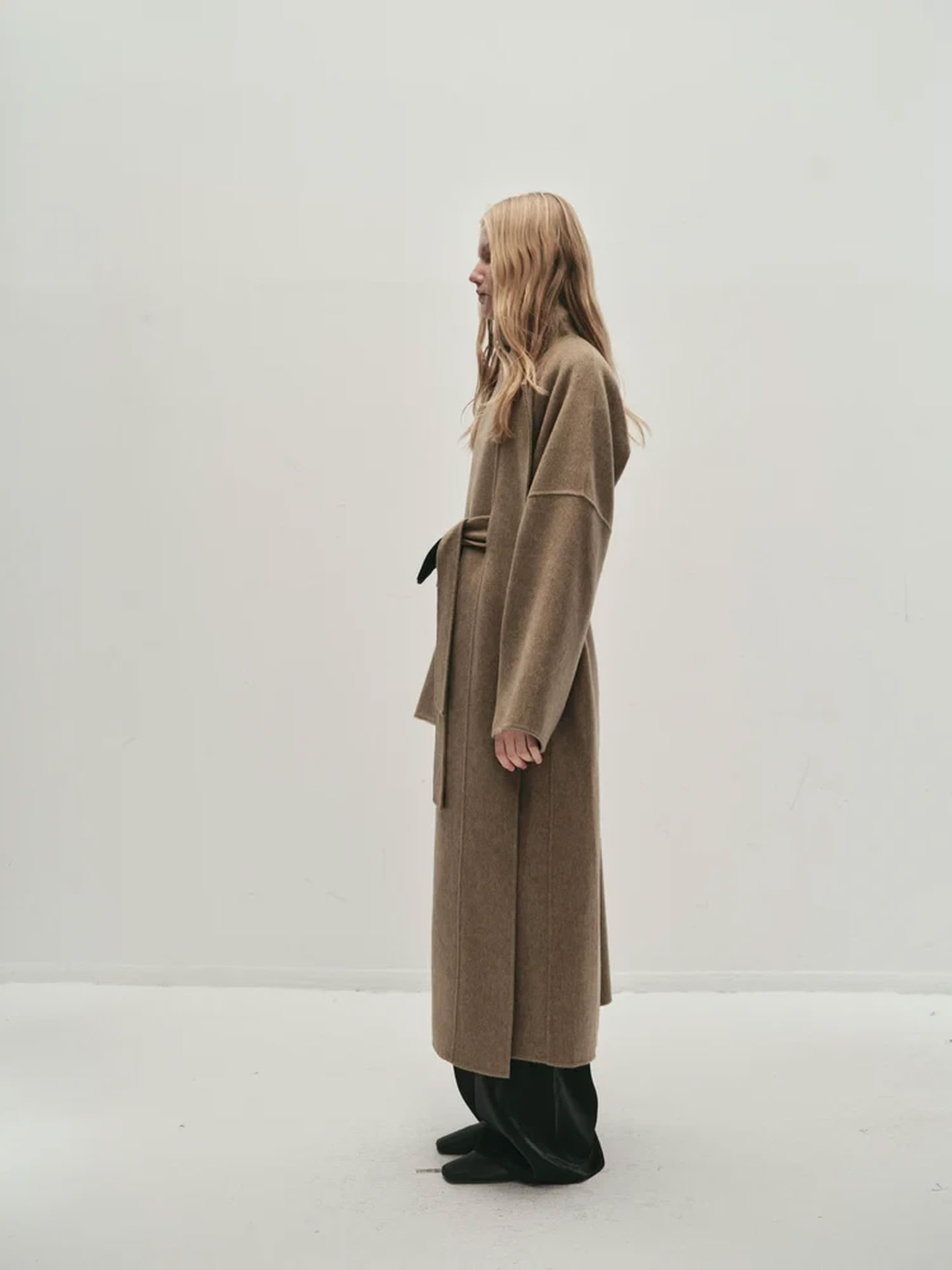 JULIET LONG COAT IN MOLE