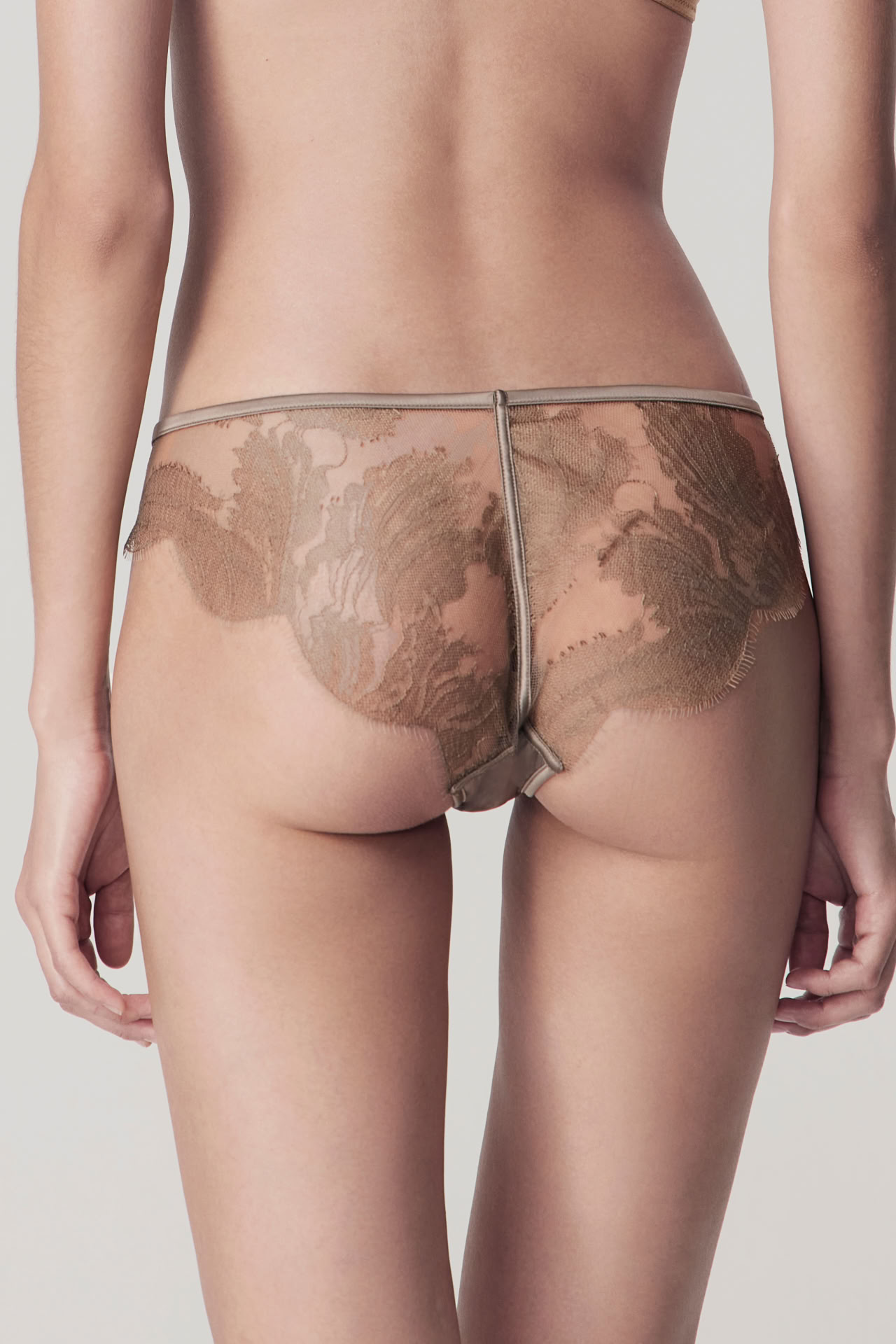 LEAVERS LACE MID-RISE BRIEFS IN MISTY GREY