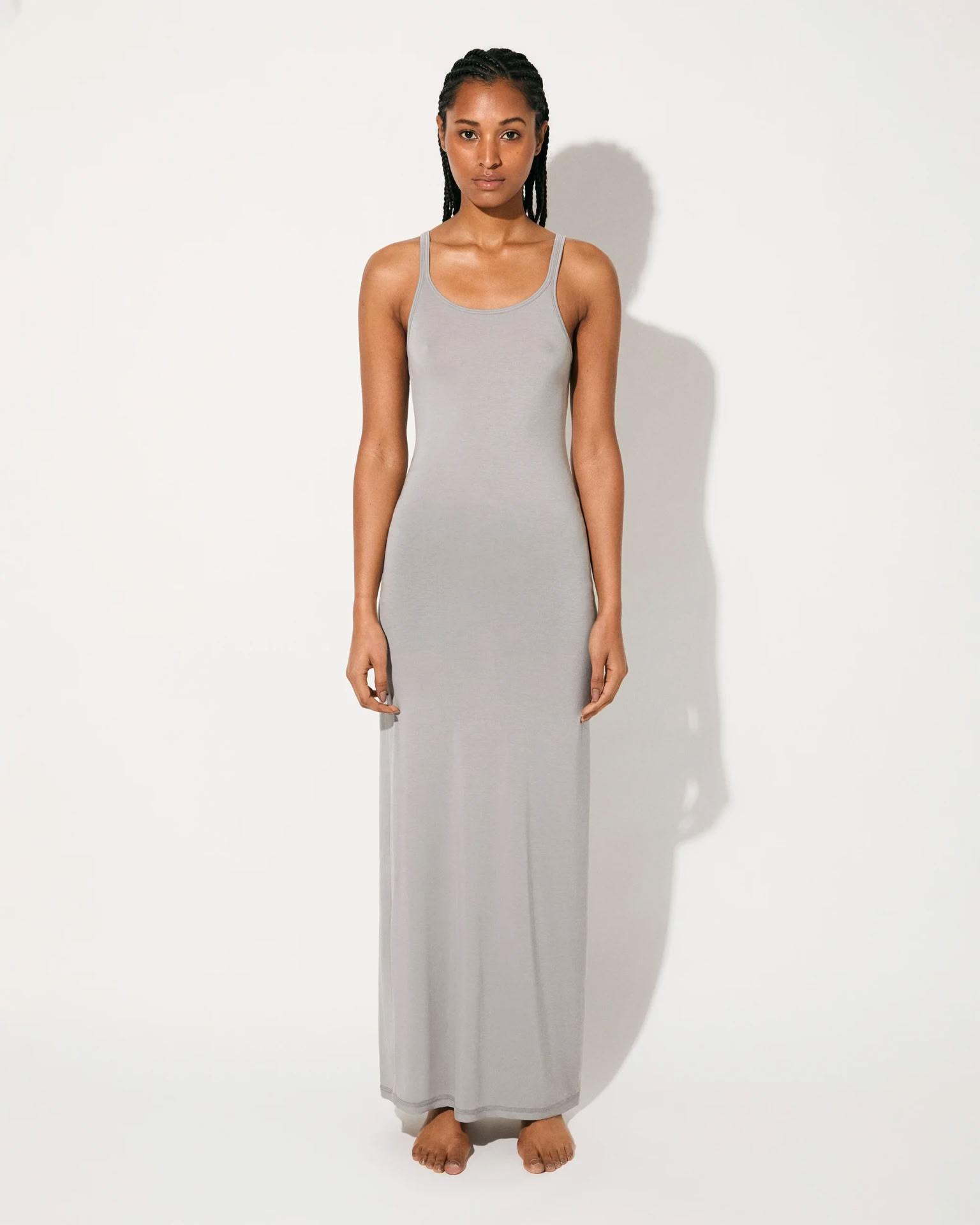 W - LIGHTWEIGHT TANK DRESS IN CEMENT 