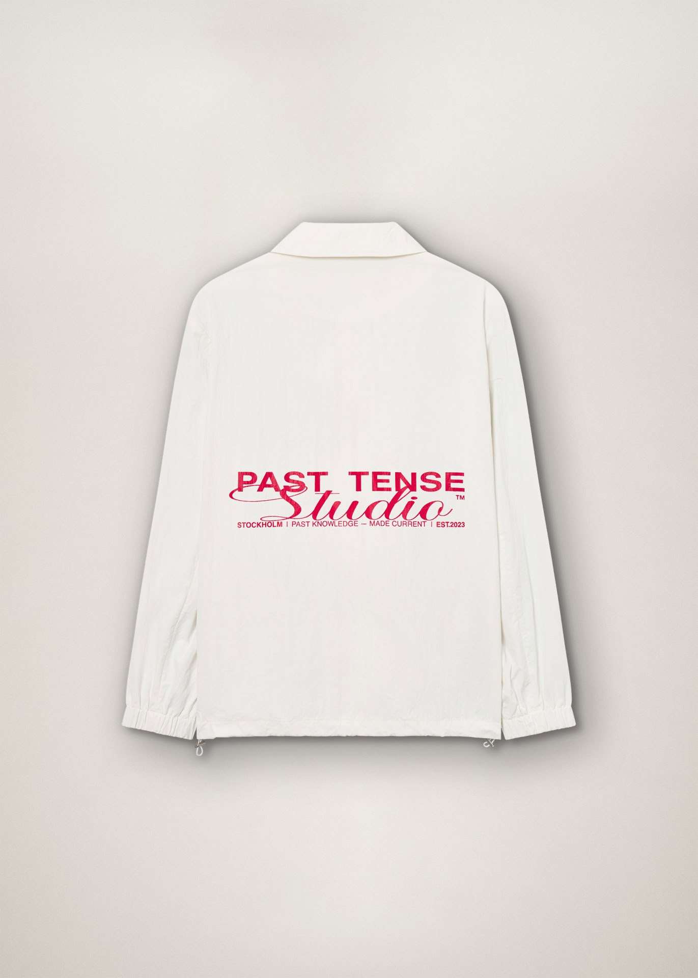 LOGO COACH JACKET IN OFF WHITE