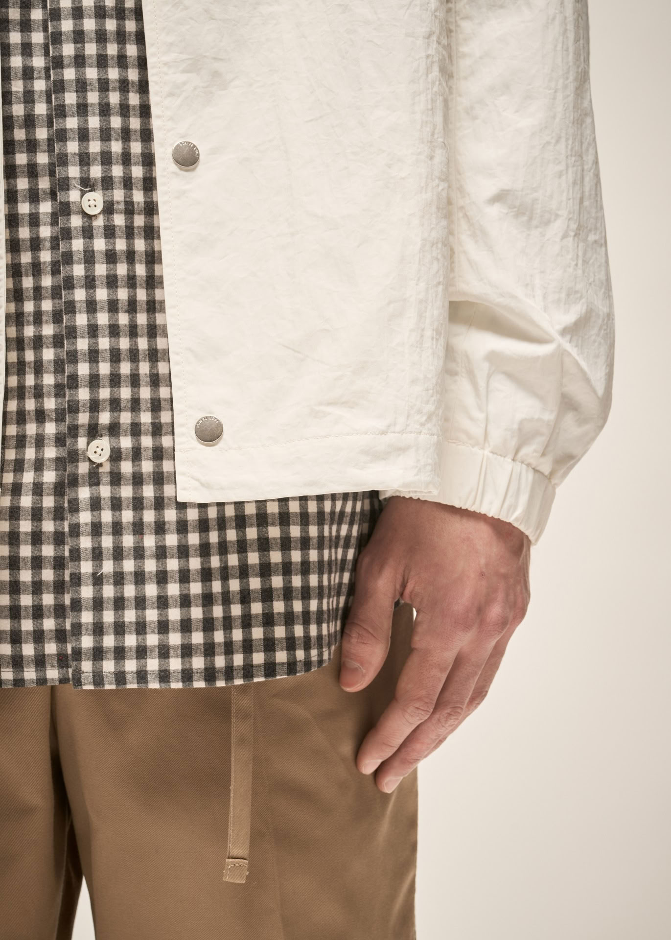 LOGO COACH JACKET IN OFF WHITE