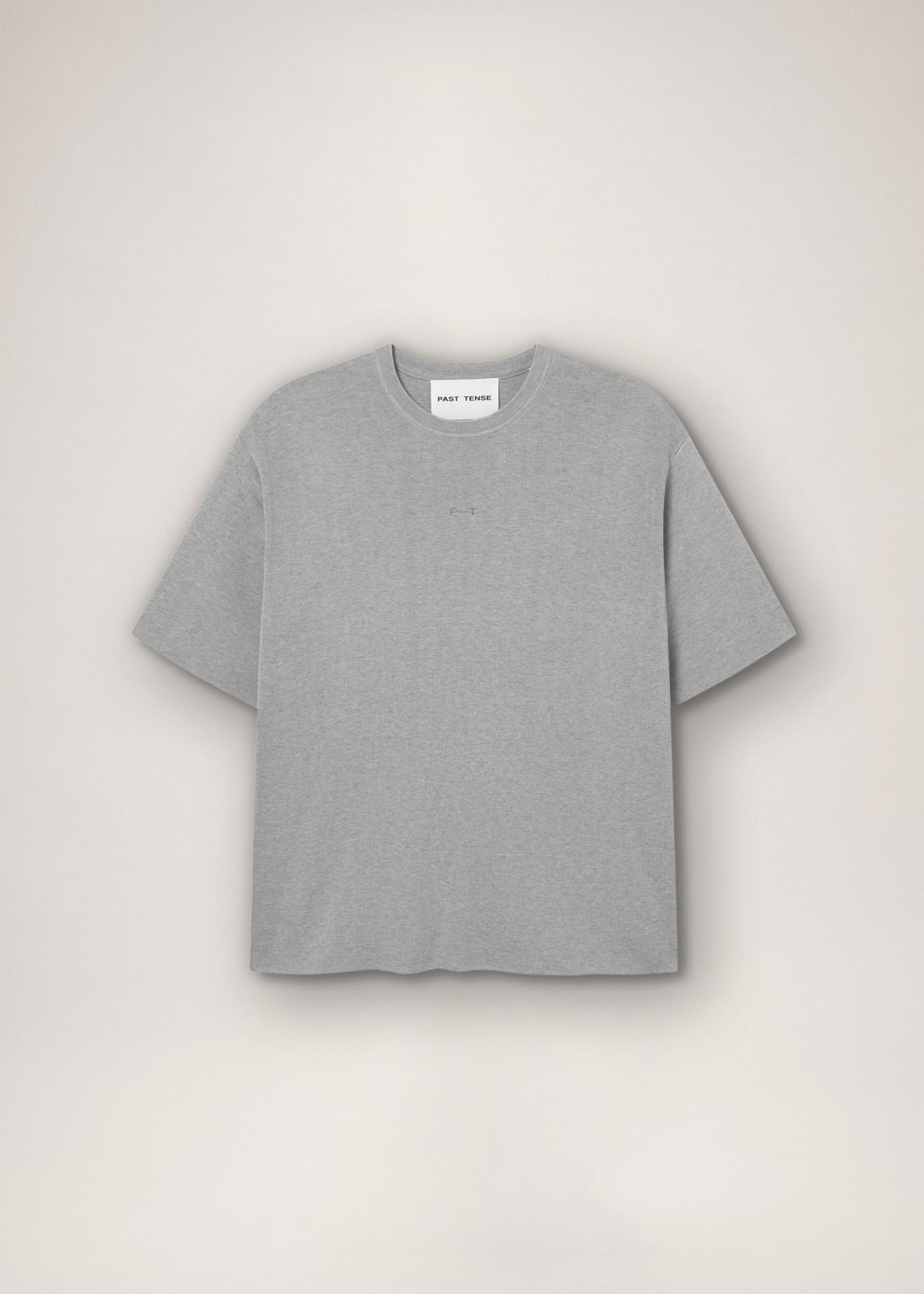 MILANO KNIT CREWNECK T-SHIRT IN GREY MELANGE