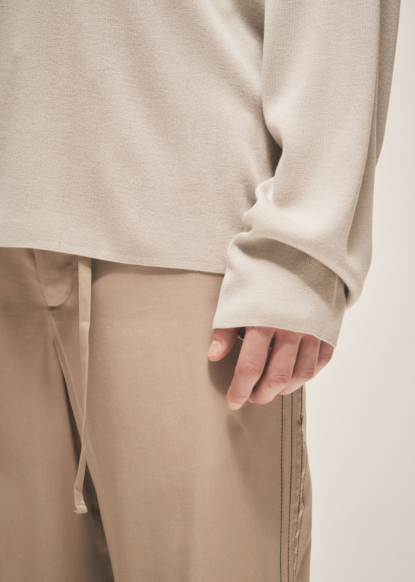 MILANO KNIT MOCKNECK SWEATER LIGHT KHAKI