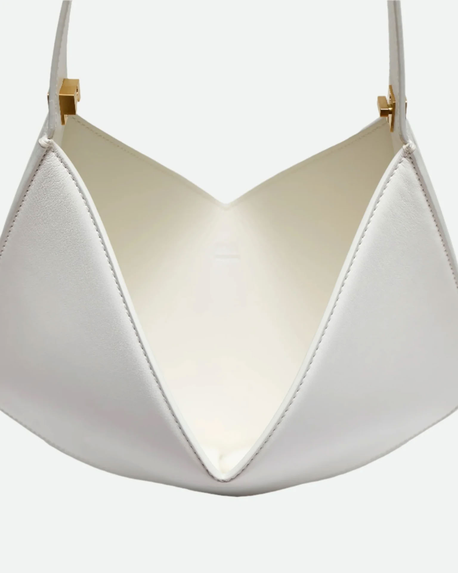 MINI CRUSHED GRAIN BAG LEATHER WHITE