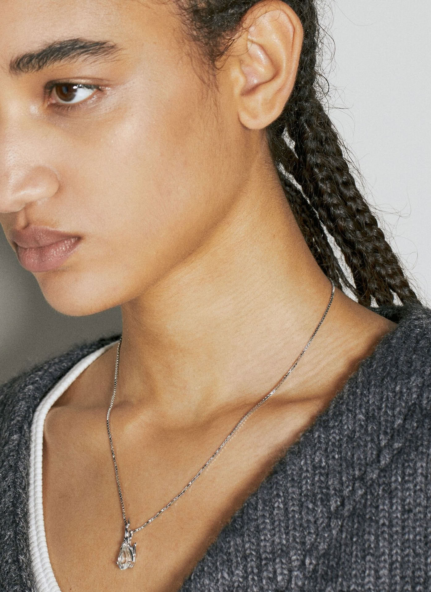 MINI NECKLACE GEAM IN HEAT WHITE TOPAZ