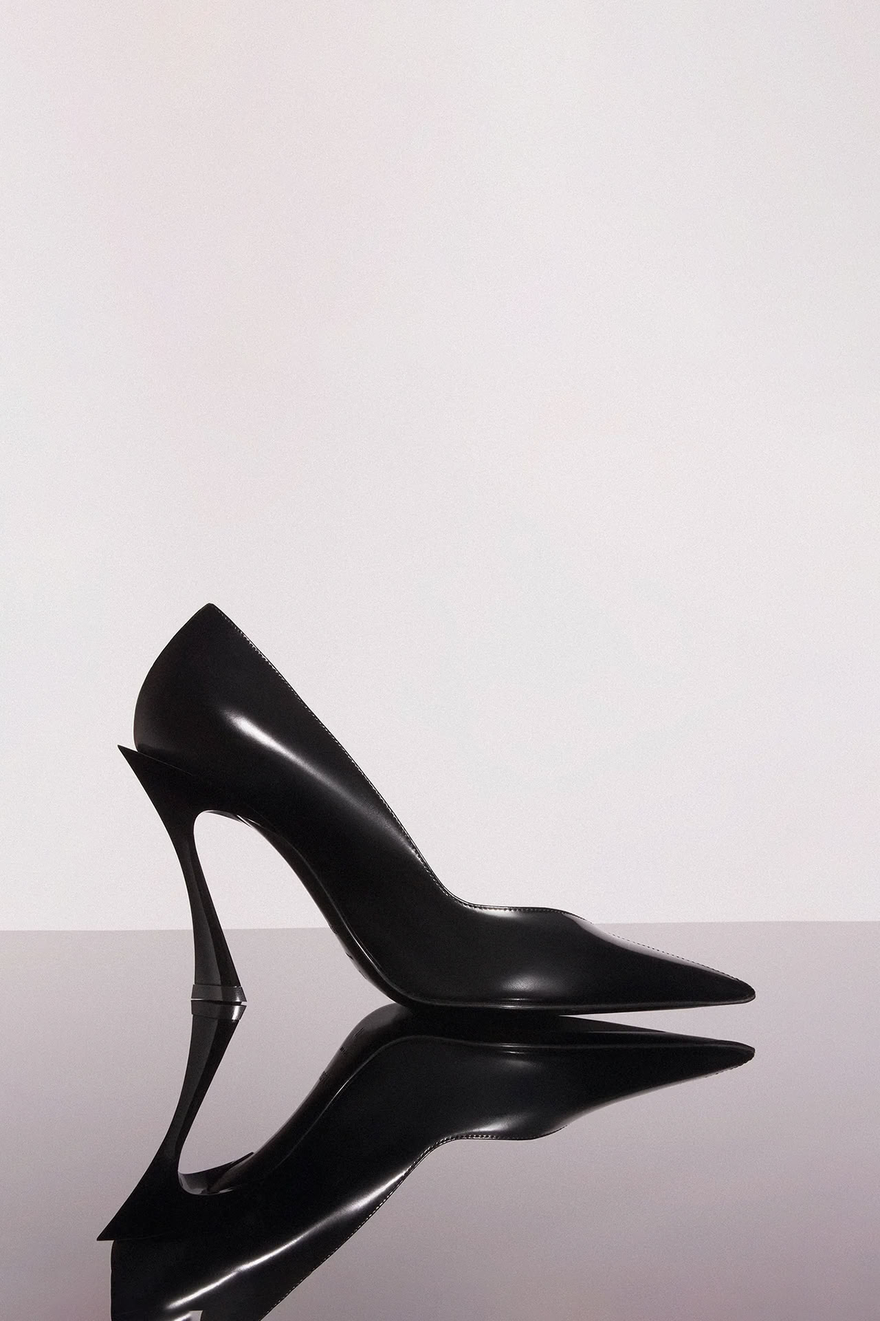 BLACK LEATHER FANG  95 PUMP