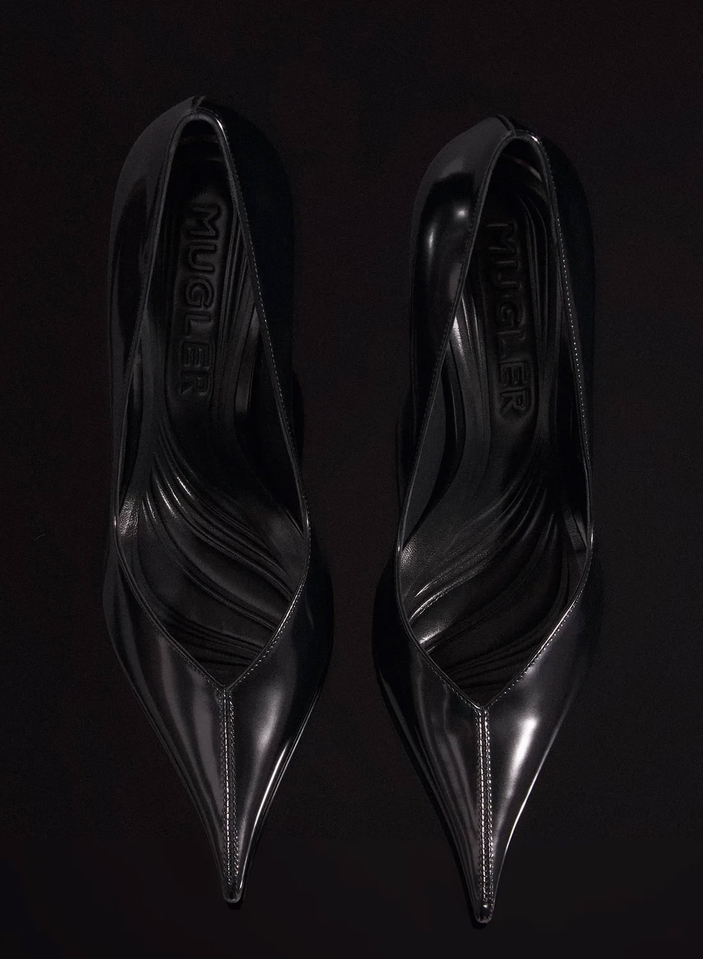 BLACK LEATHER FANG  95 PUMP