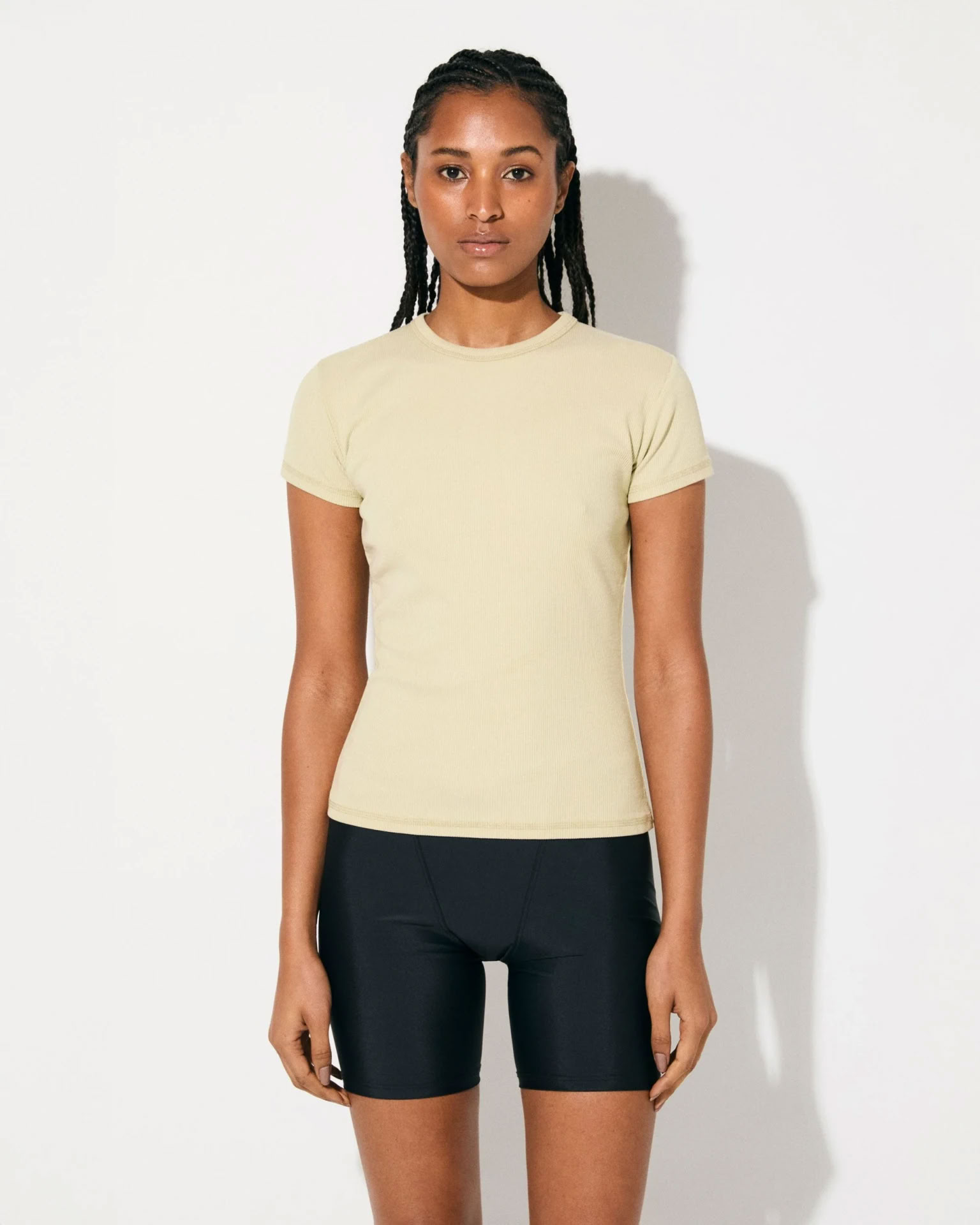 W - RIB T-SHIRT IN LEMON GRASS