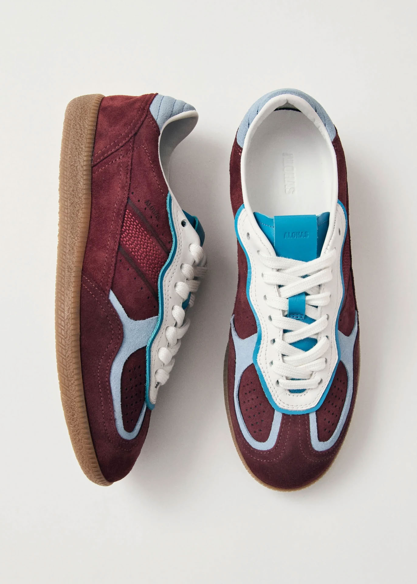 RIFE LEATHER SNEAKERS IN BURGUNDY