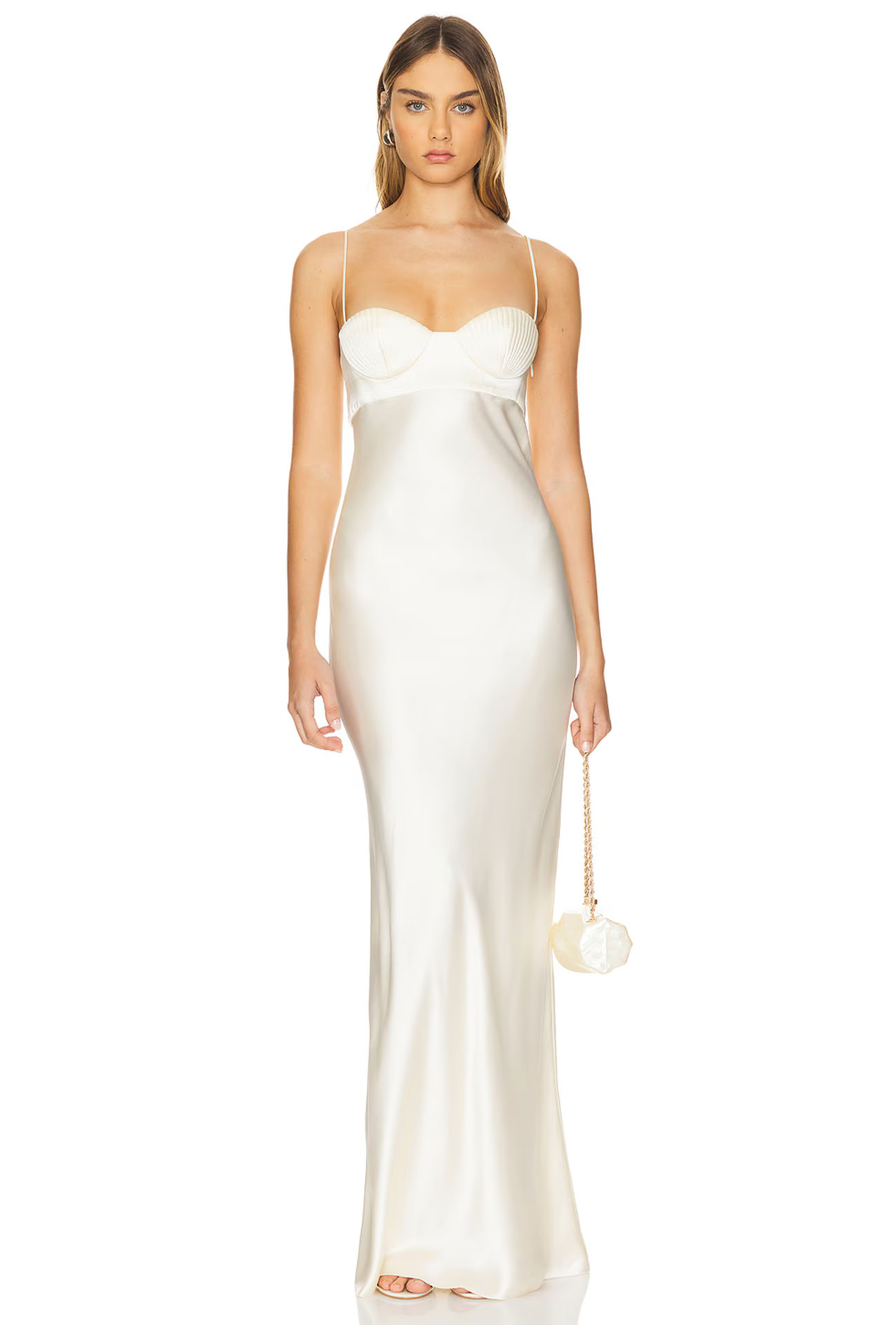 SEASHELL BRA DRESS IN CREME BRULEE AW25