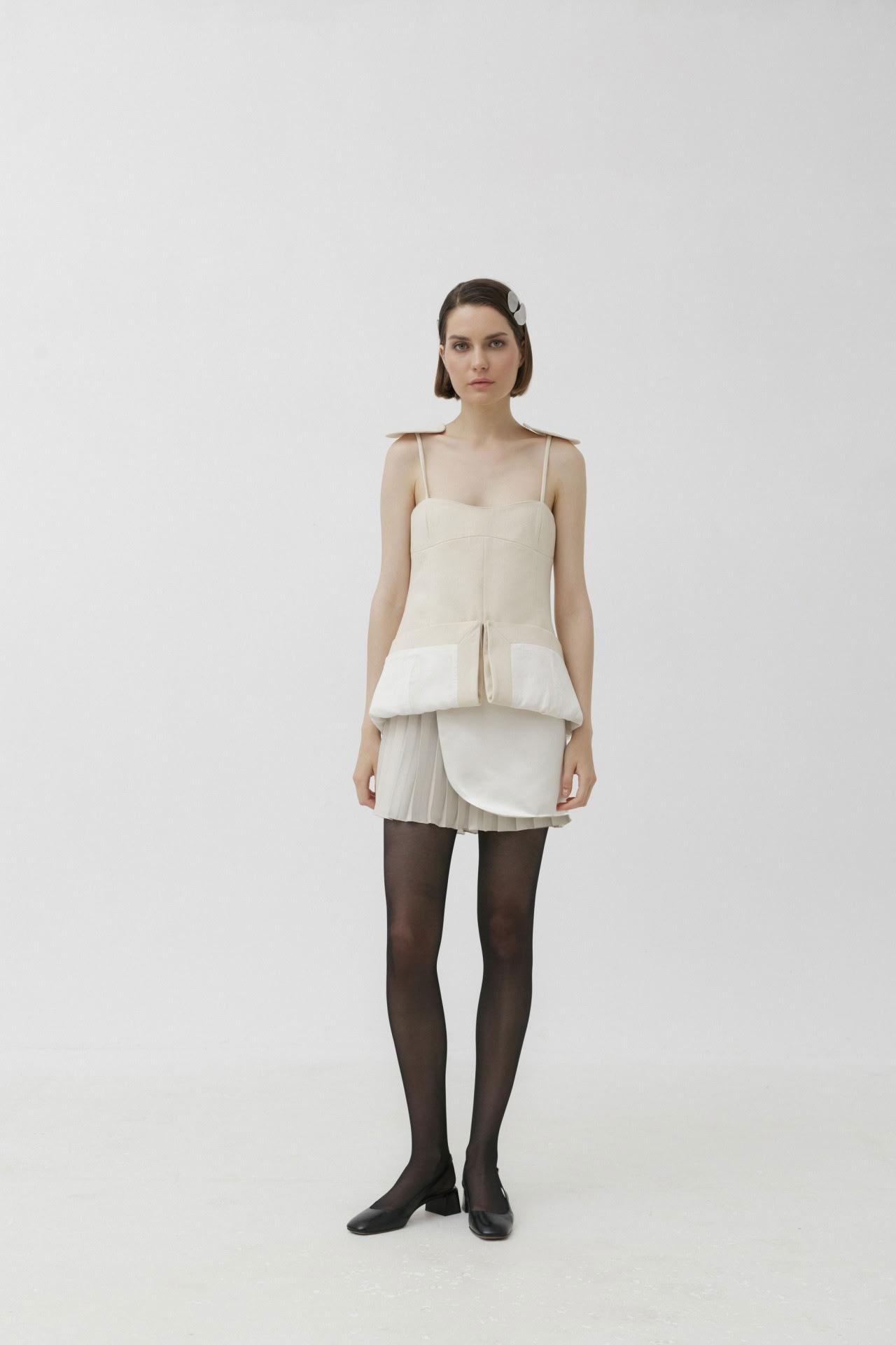 SKIRT WITH APRON IN IVORY
