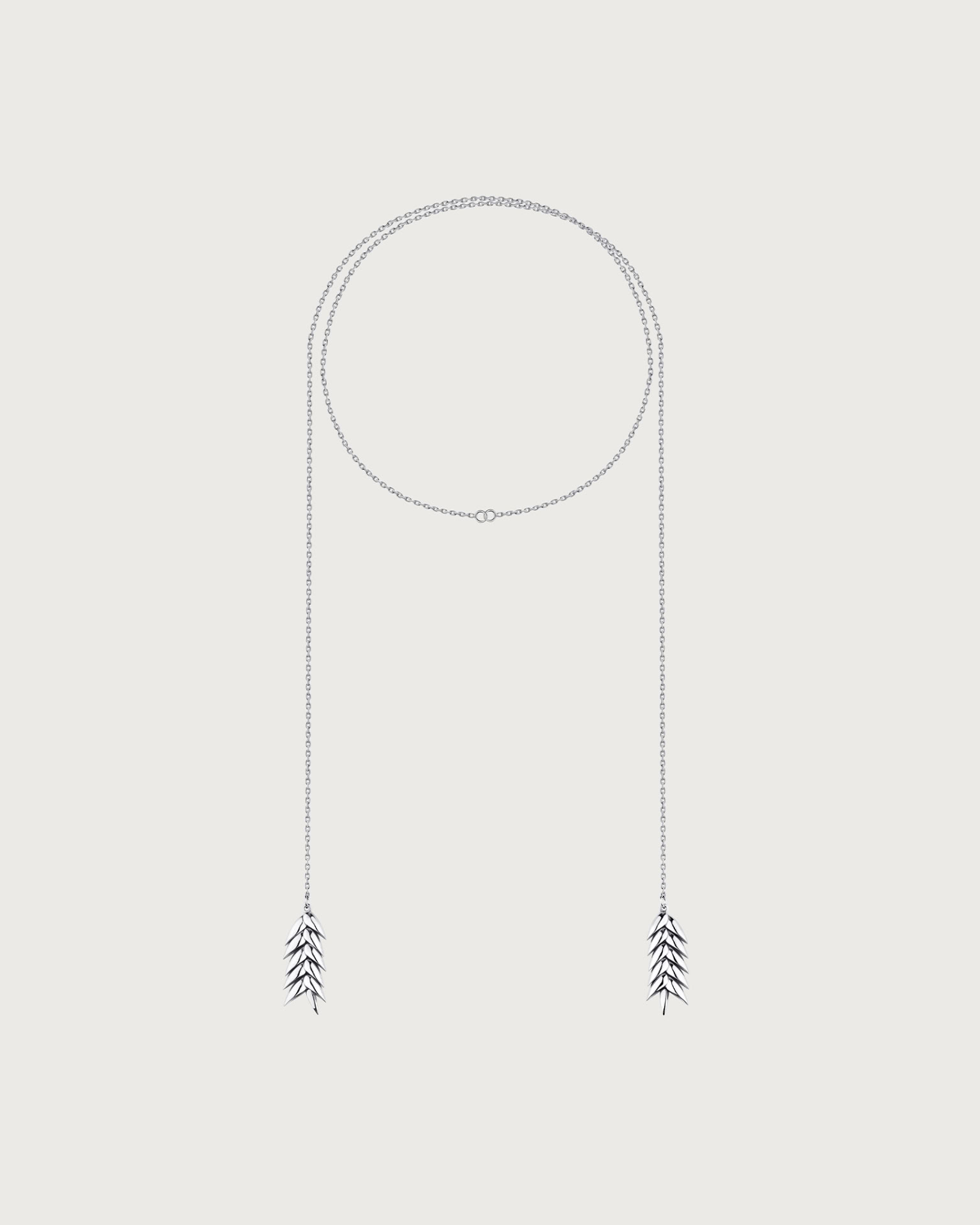 SPIKELET LONG PENDANT IN SILVER