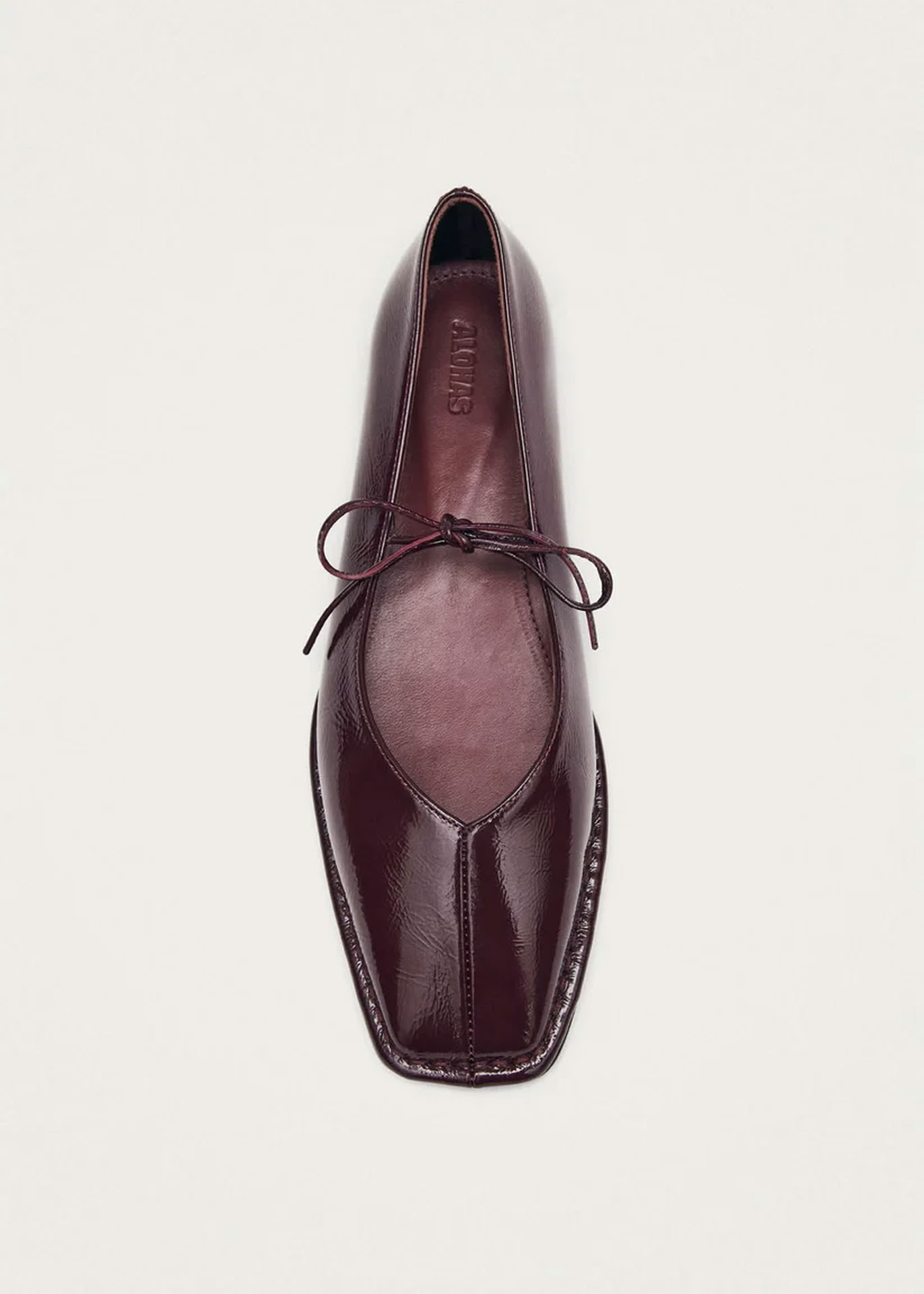 SWAY LEATHER BALLET FLATS IN BURGUNDY