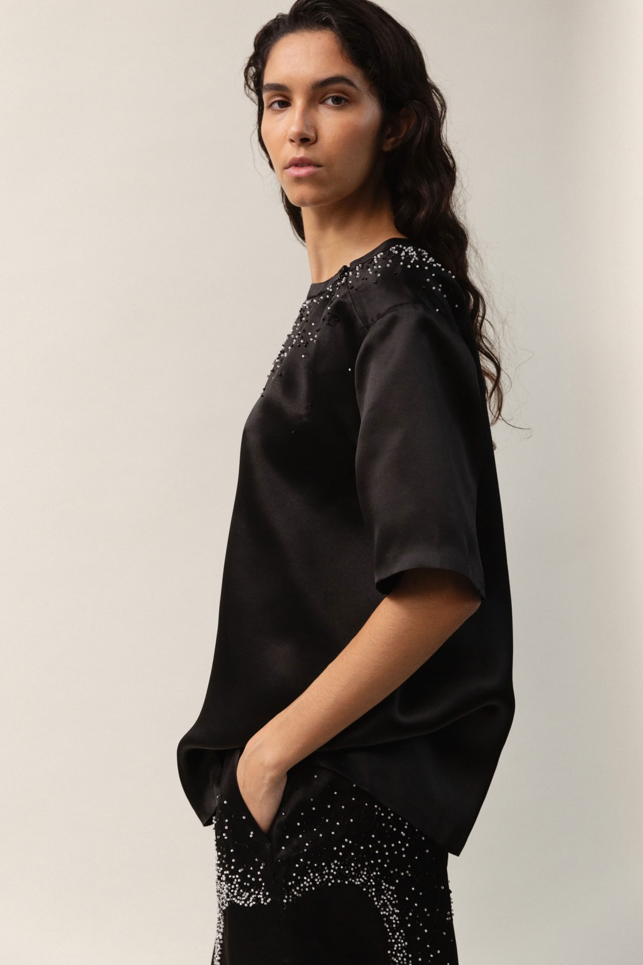 TOSHI SILK TOP IN BLACK