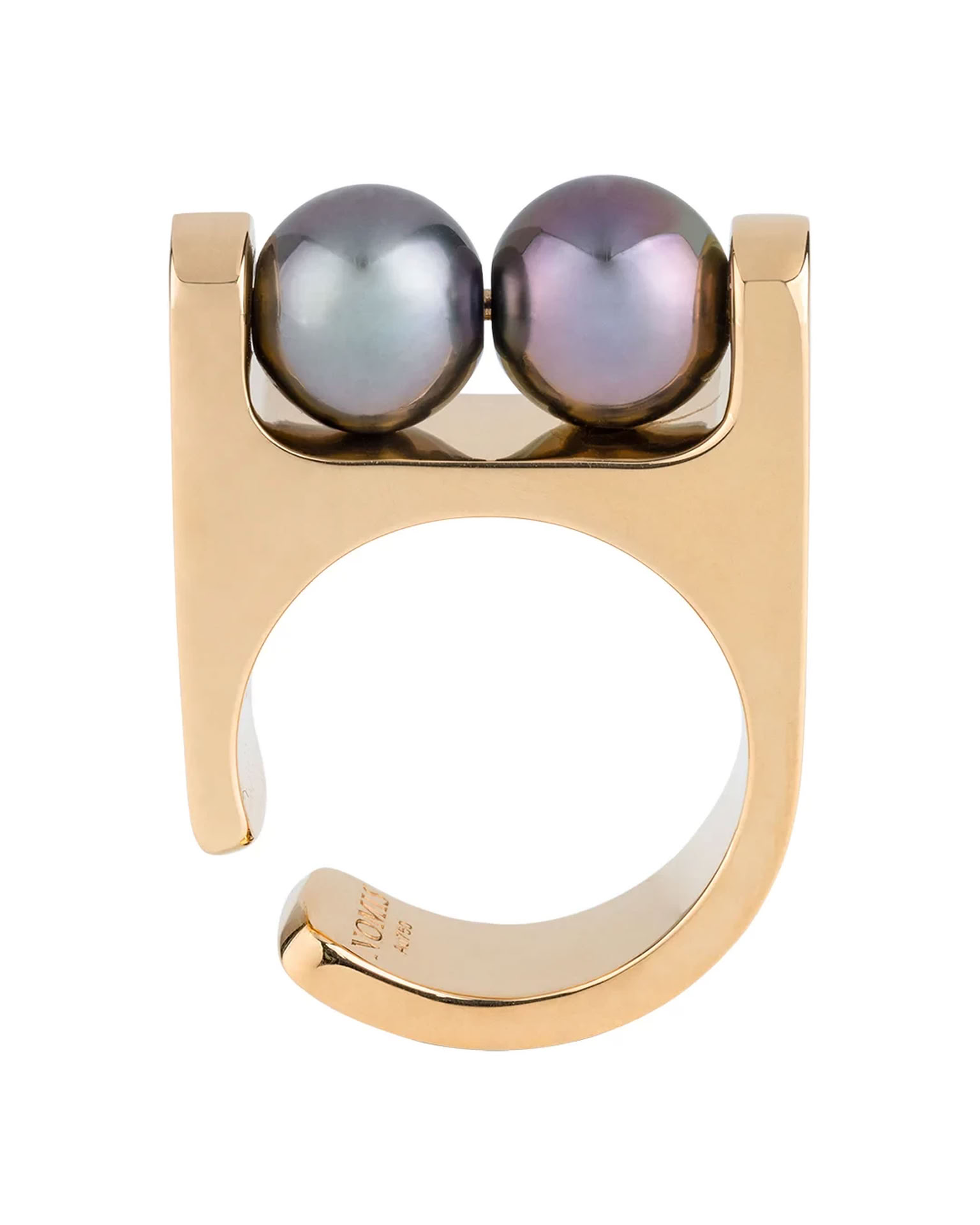 Untitled Ear Cuff/ Ring 02 18K ROSE GOLD/TAHITIAN PEARLS