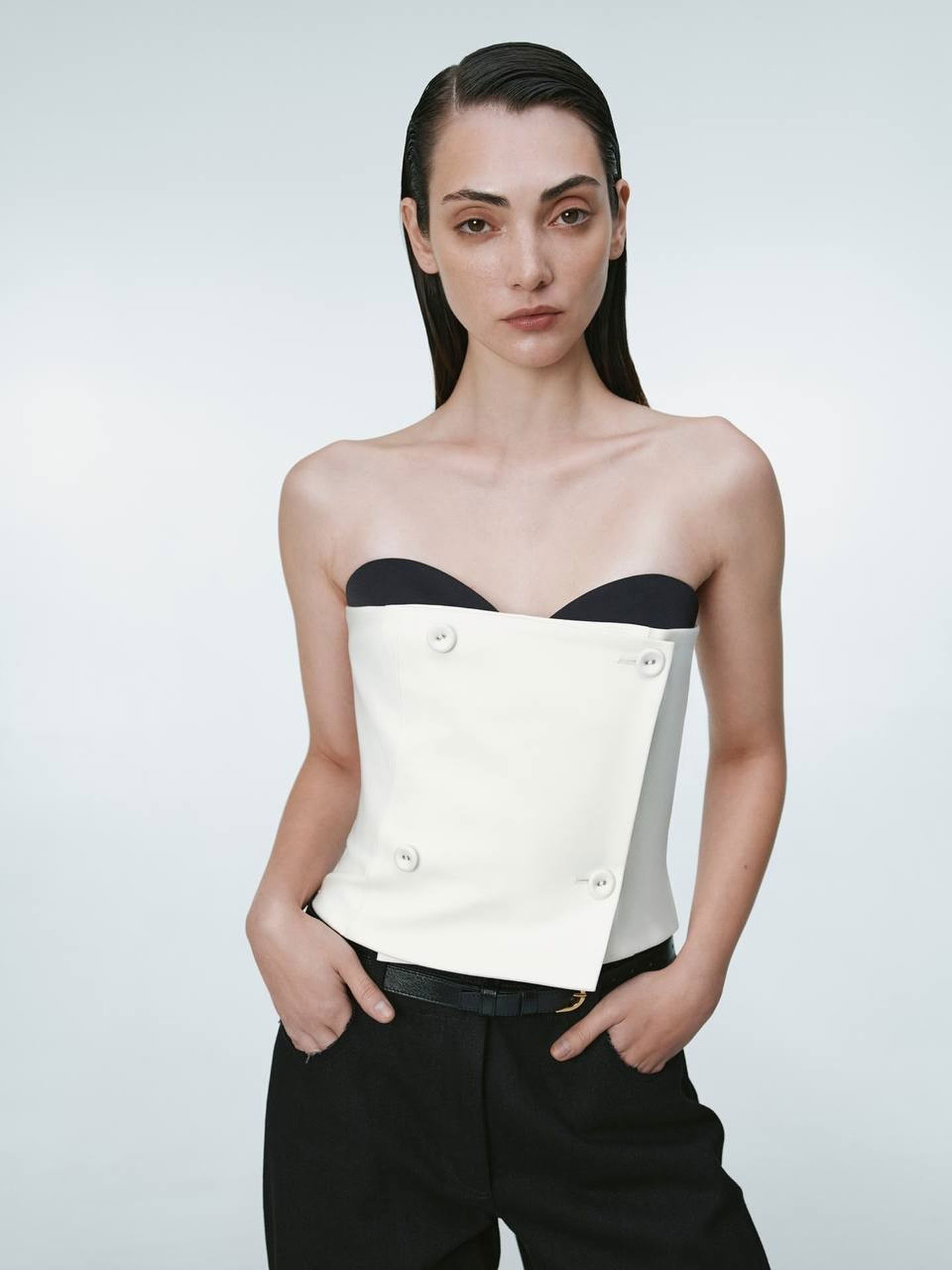 WHITE  WOOL MINI CORSET