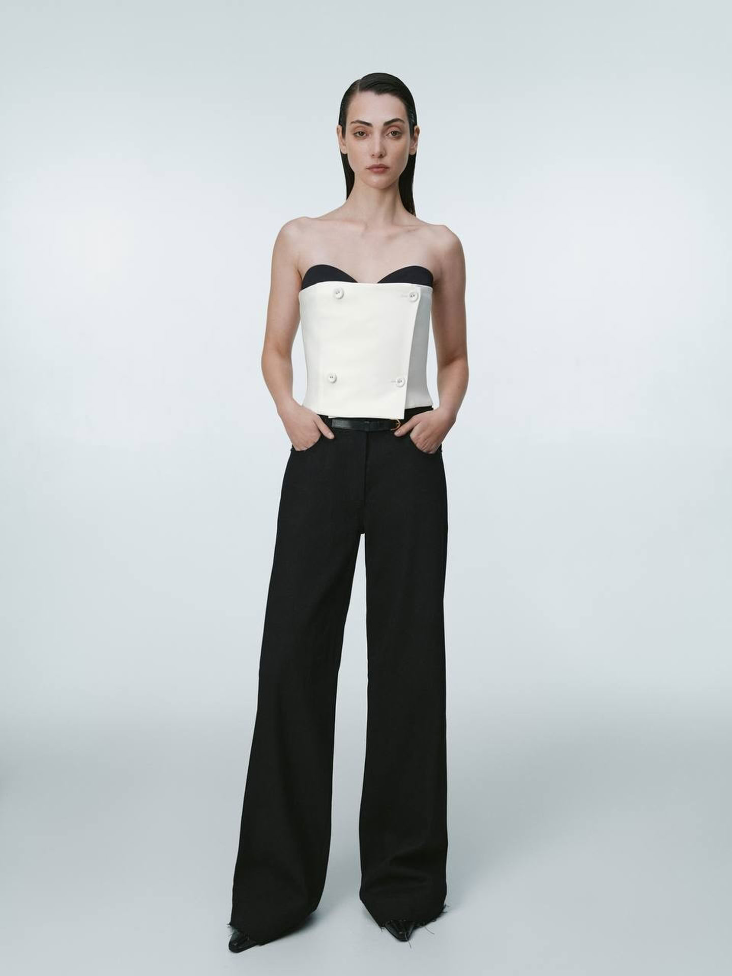 WHITE  WOOL MINI CORSET