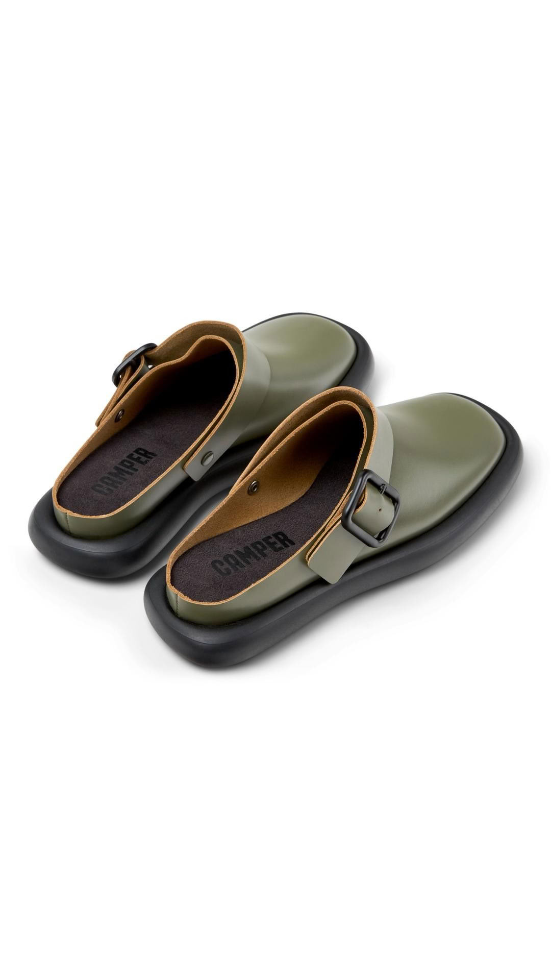 WOMEN'S ONDA LEATHER MULES IN GREEN