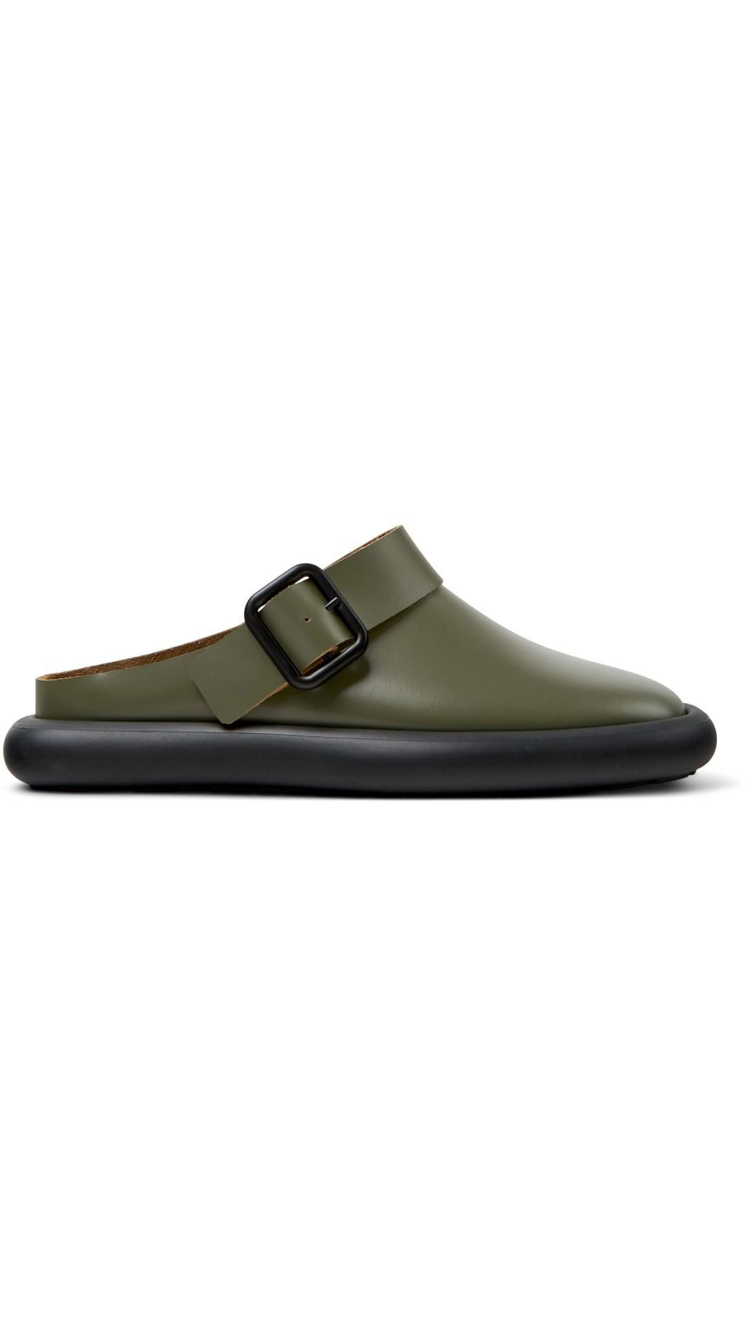 WOMEN'S ONDA LEATHER MULES IN GREEN