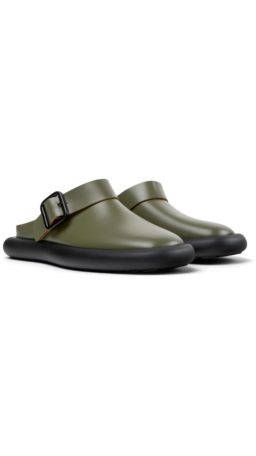 WOMEN'S ONDA LEATHER MULES IN GREEN