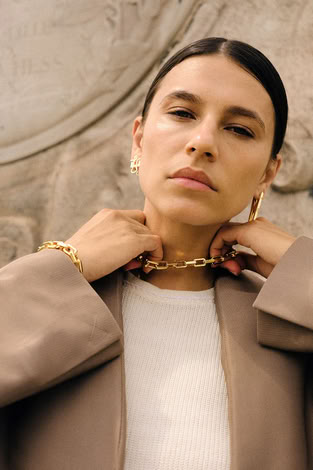 ESSENTIAL BINDER MONO EARRING 18 K gold plated